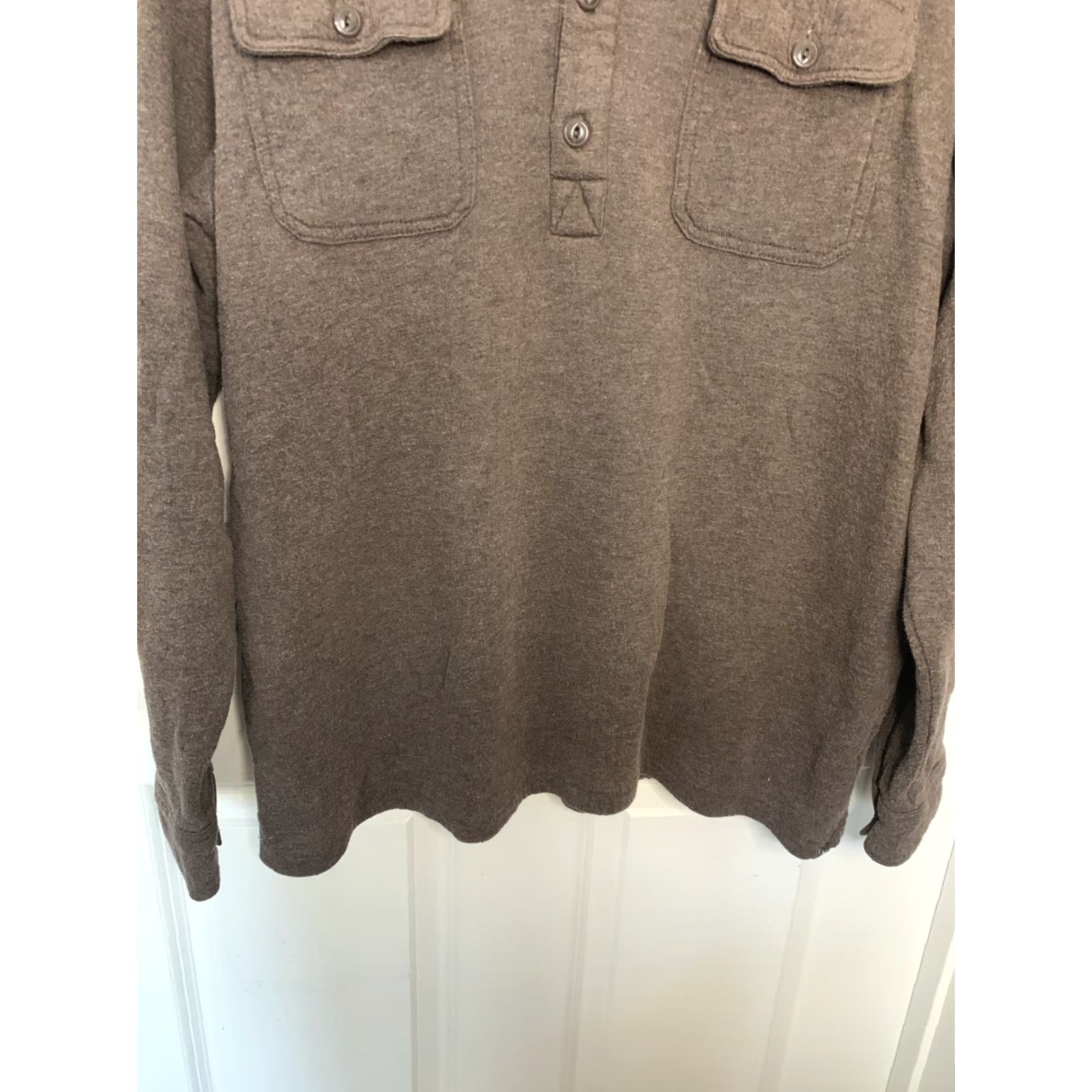 Eddie Bauer Eddie Bauer Men’s XL Brown 1/4 Button Up Sweater Sweatshirt Winter #2373 Shirt Pullover Knitted Knit Long Sleeve Collared Regular Mens Size US XL / EU 56 / 4 - 3 Thumbnail