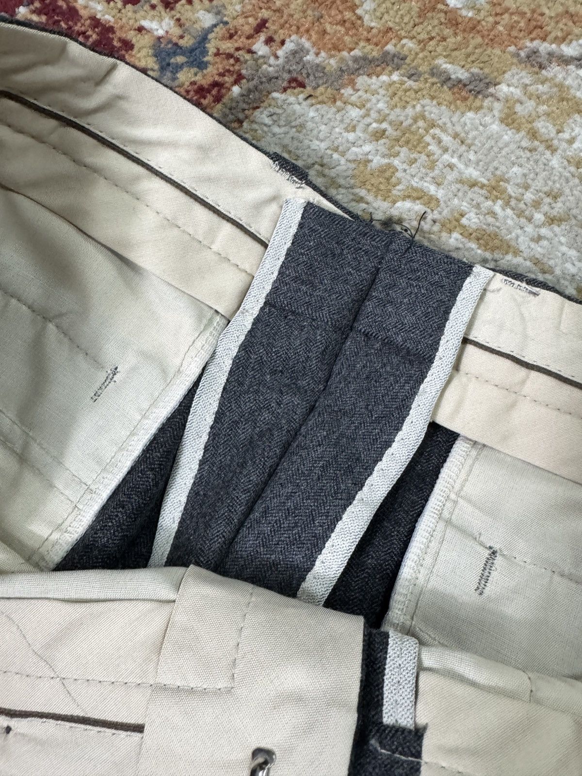 Vintage 1980s Wool Suit Pants Baggy Trousers Blend Balenciaga Rick Size US 33 - 4 Thumbnail