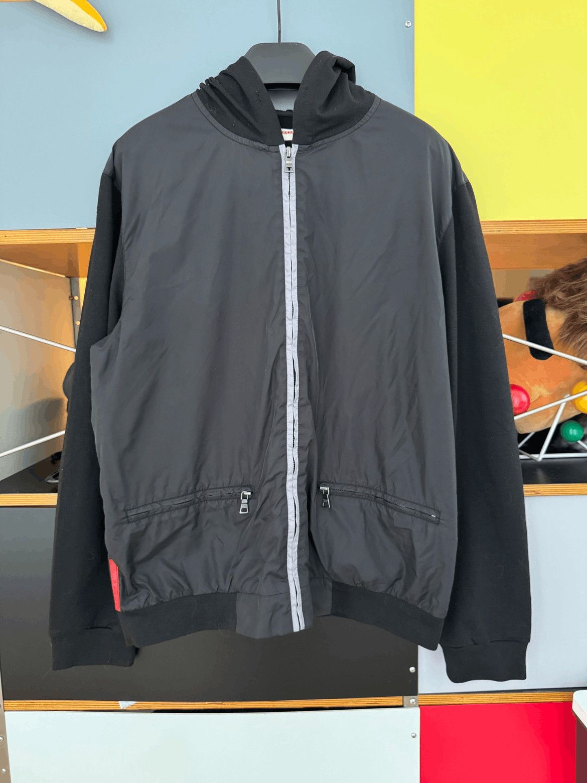 Sz 52 Prada Red Label Zip-uo Hoodie Jacket