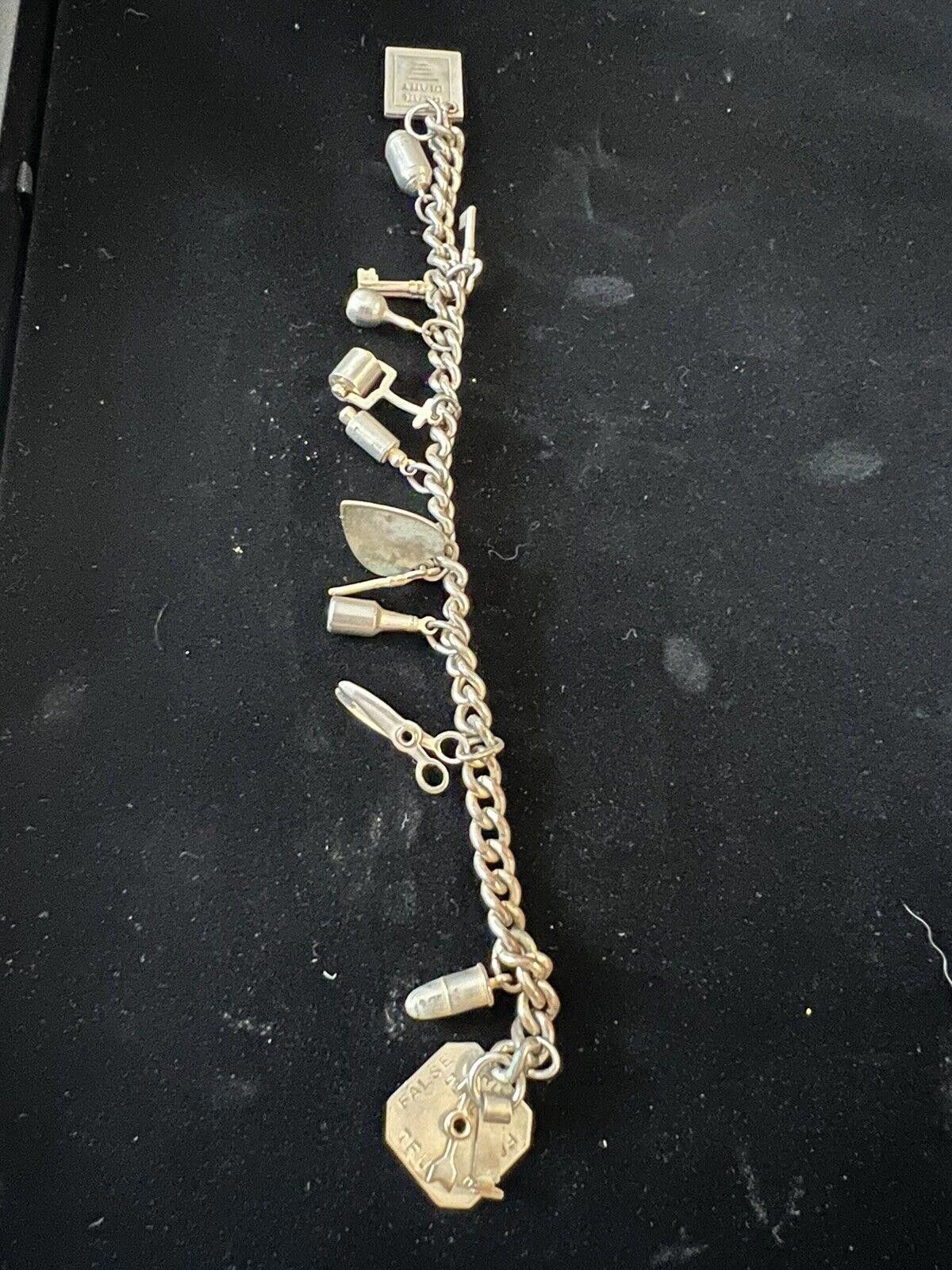 Designer Vintage Charm Bracelet 11 Charms Clasp Broken Size ONE SIZE - 1 Thumbnail