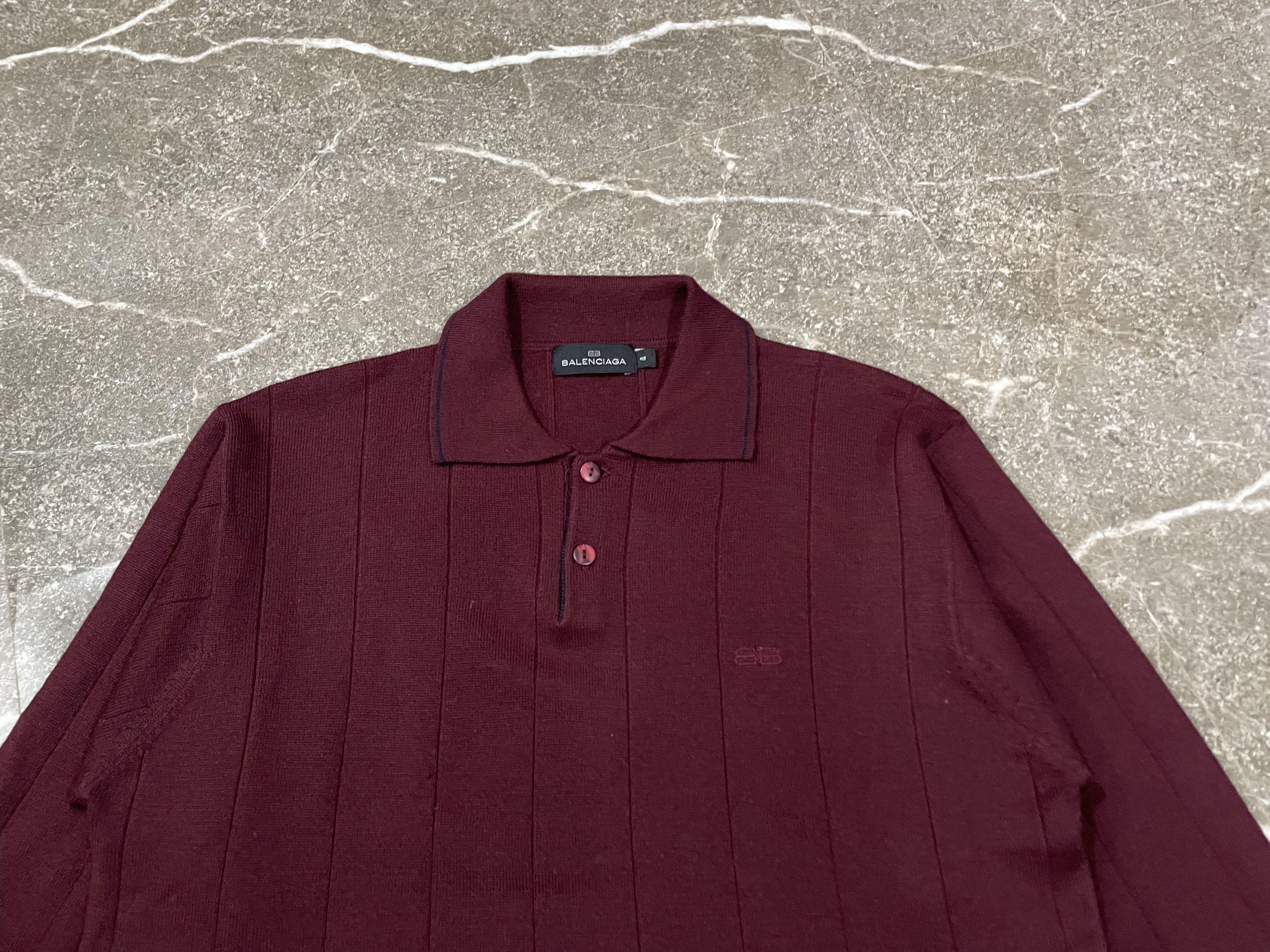 Balenciaga Vintage Balenciaga -BB Logo- Knitted Polo Shirt Longsleeve Size US XL / EU 56 / 4 - 5 Thumbnail