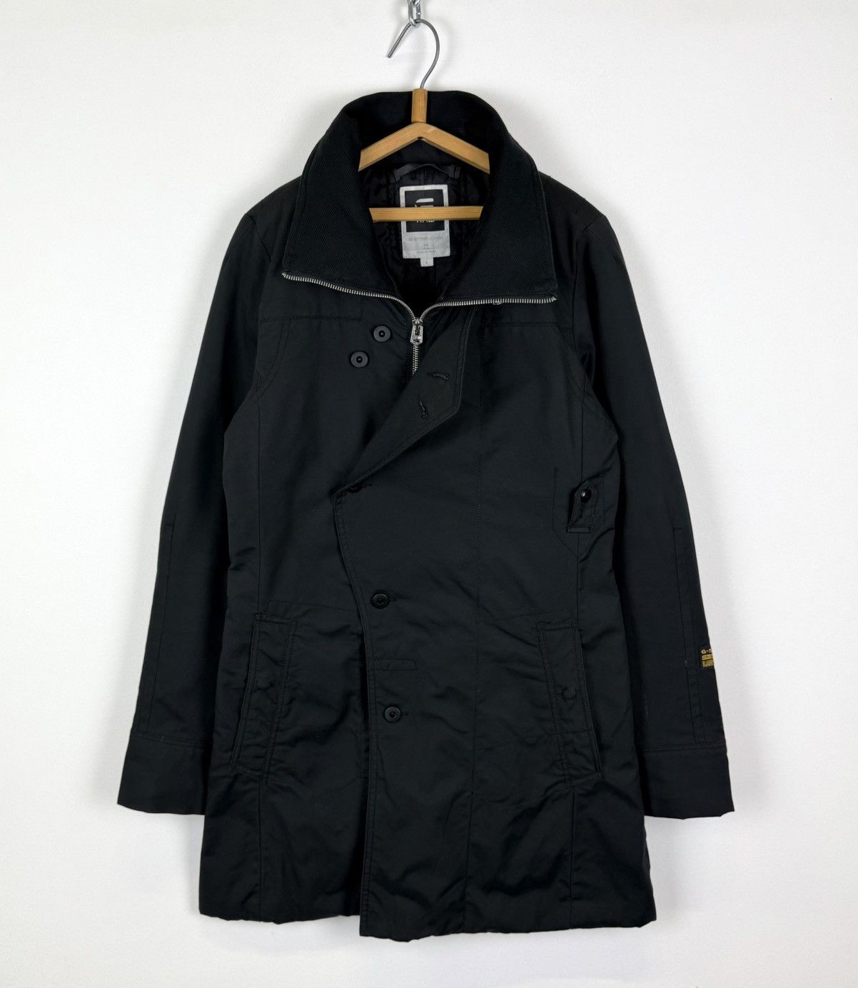 G-Star G-Star Raw Minor Trench Coat Full Zip Jacket Black Top Denim Size S / US 4 / IT 40 - 1 Thumbnail