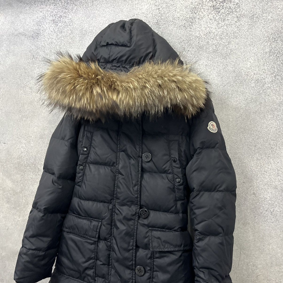 Moncler Moncler Parka Puffer Black fur Jacket Size M / US 6-8 / IT 42-44 - 2 Thumbnail