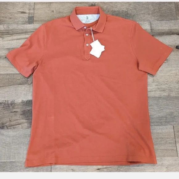 image of Brunello Cucinelli O1W1Db10524 Polo T-Shirt In Red, Men's (Size XL)