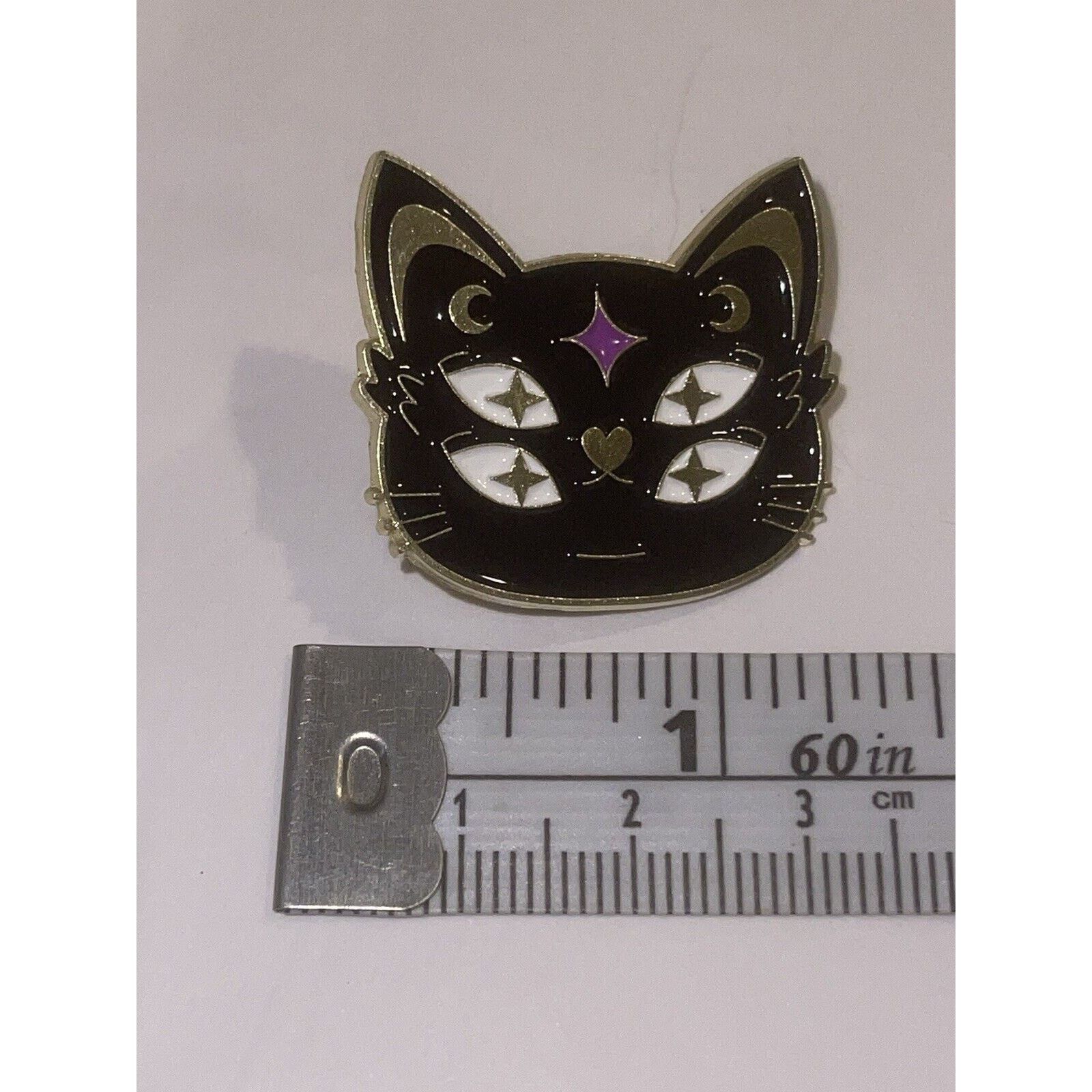 Other Mystic Black Witch Moon Halloween Cat Pin Brooch Size ONE SIZE - 1 Preview
