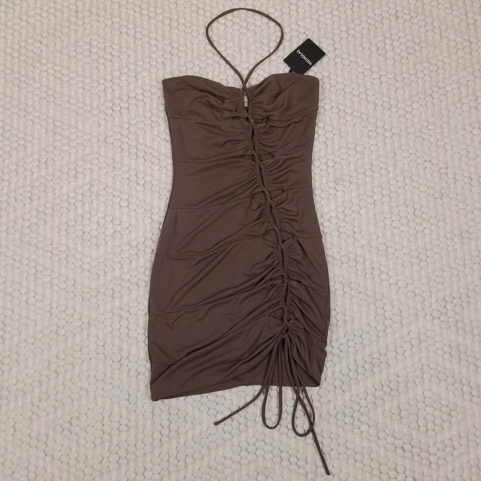 NICHOLAS NWT Nicholas Perta Dress Mocha Brown Sz 8 Size M / US 6-8 / IT 42-44 - 8 Thumbnail