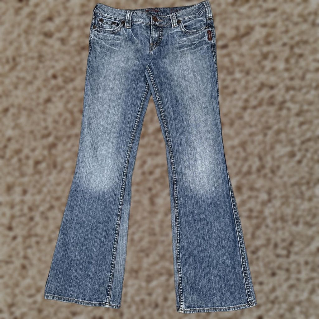 Silver Jeans Co. Silver Jeans Frances Womens Bootcut Jeans 30x31 Blue Wash Flare Stretch Denim Size 30" / US 8 / IT 44 - 1 Thumbnail