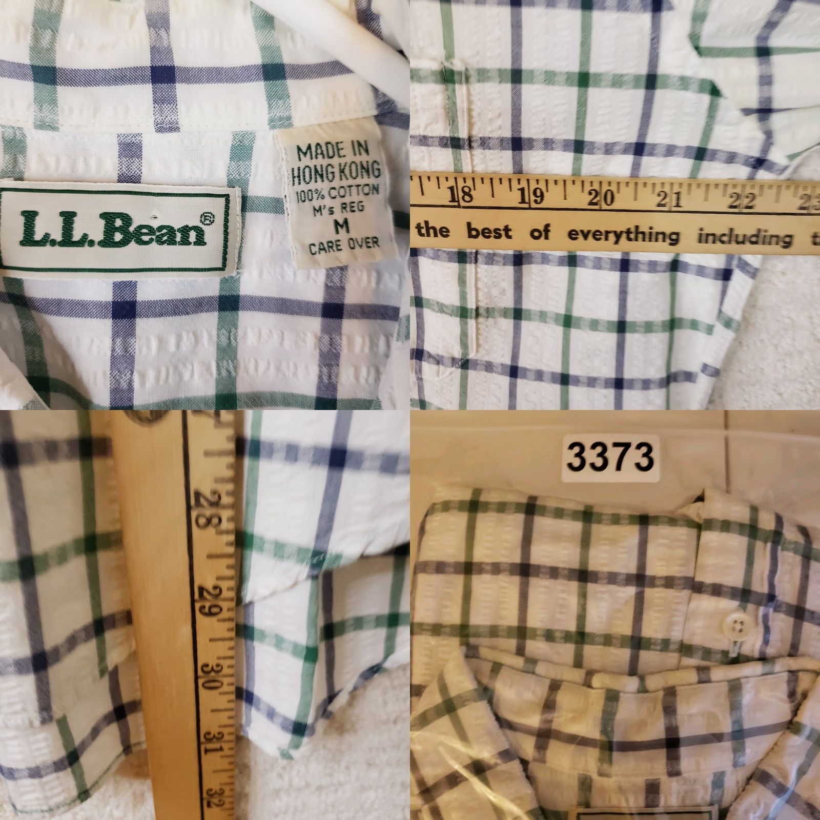 Vintage L.L. Bean Seersucker Shirt Mens M GreenBlue Plaid Cotton Button Up Preppy Camp Dad Shirt Size US M / EU 48-50 / 2 - 9 Thumbnail