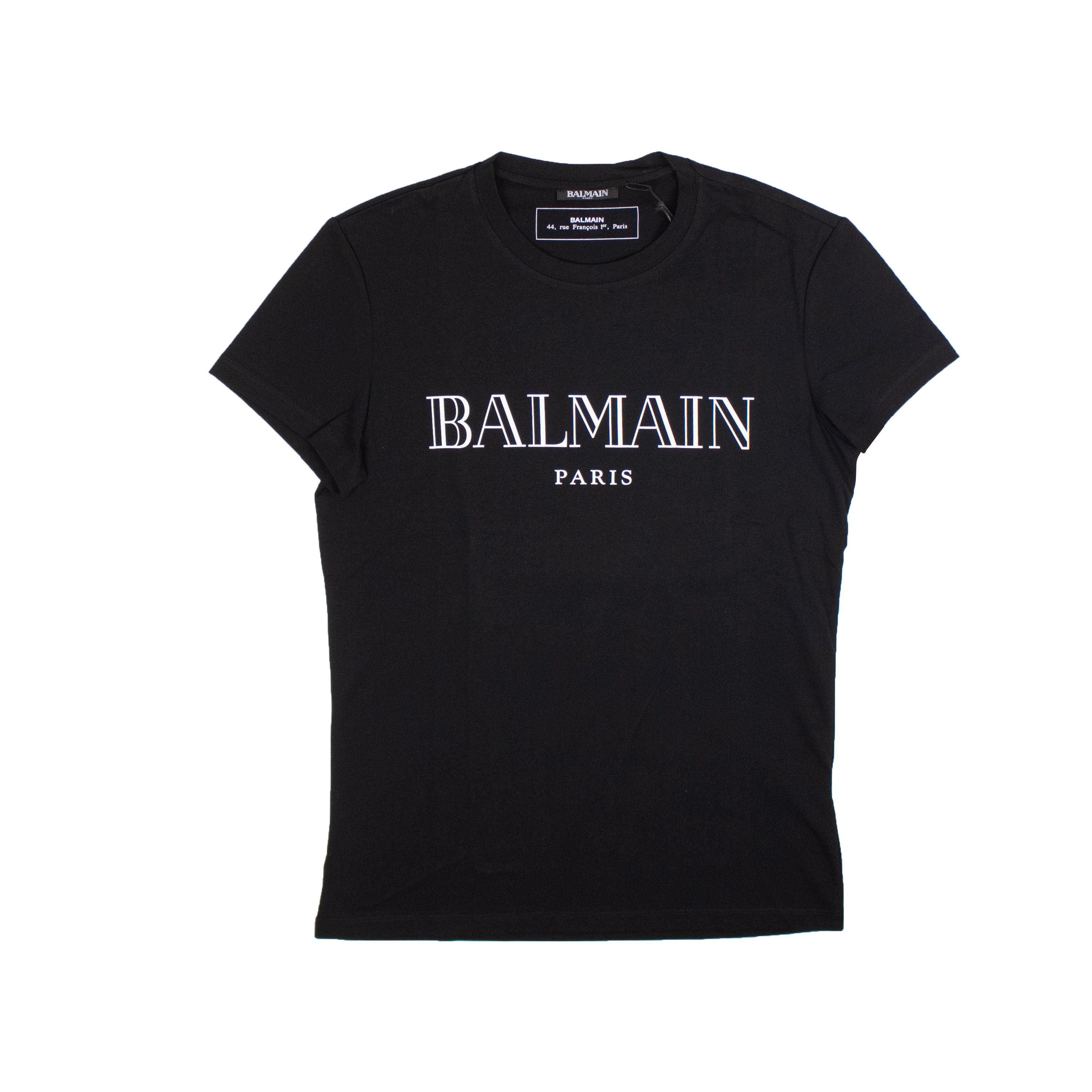 image of Balmain Black/white Logo Tonal T-Shirt Size Xs, Men's