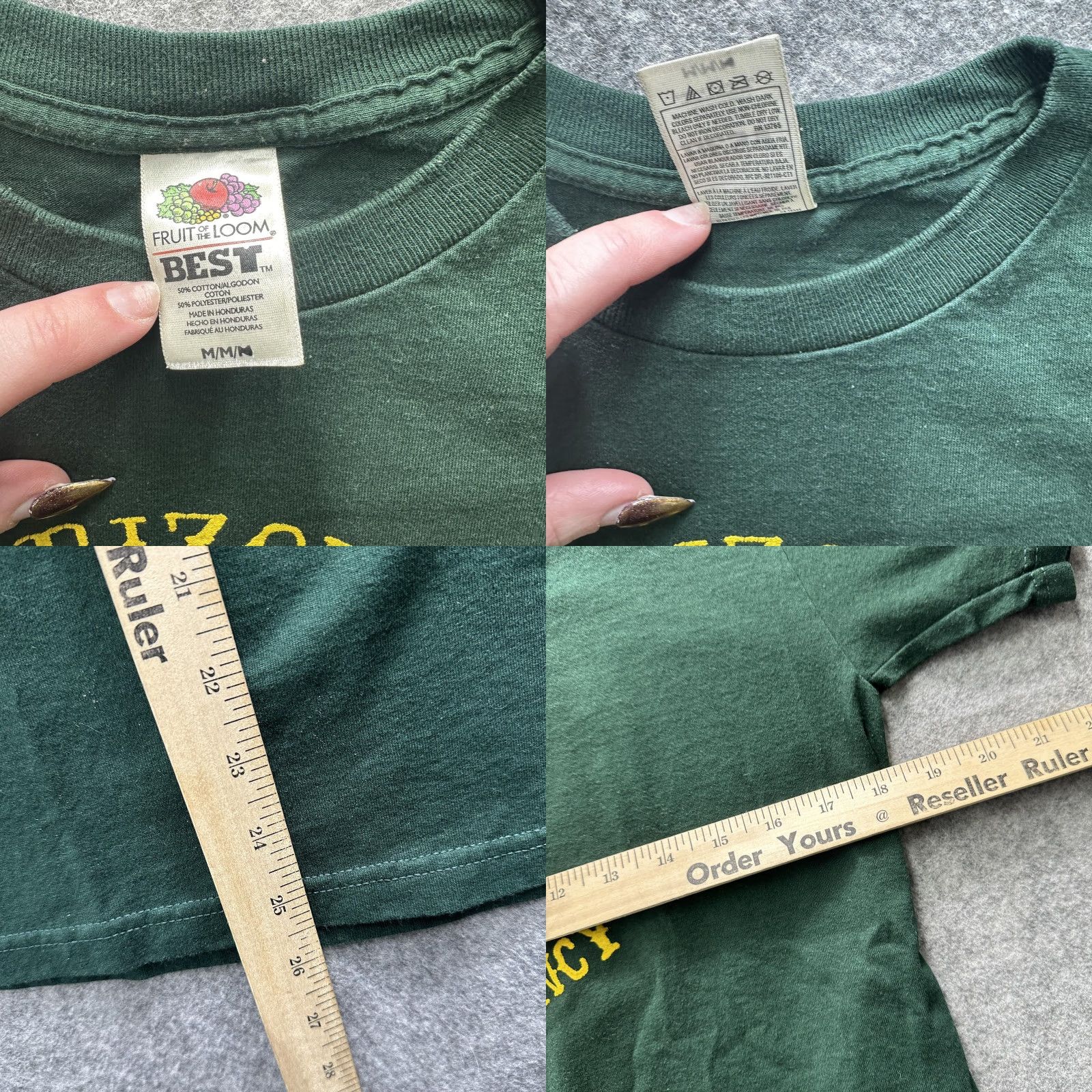 Fruit Of The Loom VINTAGE Fruit Of The Loom Arizona No Vacancy Graphic Tee Mens M Green Skull 90s Shirt Size US M / EU 48-50 / 2 - 8 Thumbnail