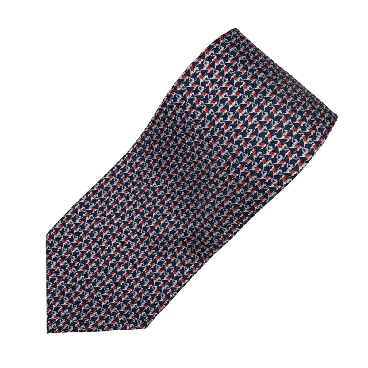 Salvatore Ferragamo Salvatore Ferragamo Silk Tie, Navy, Made in Italy, Like New Size ONE SIZE - 2 Thumbnail