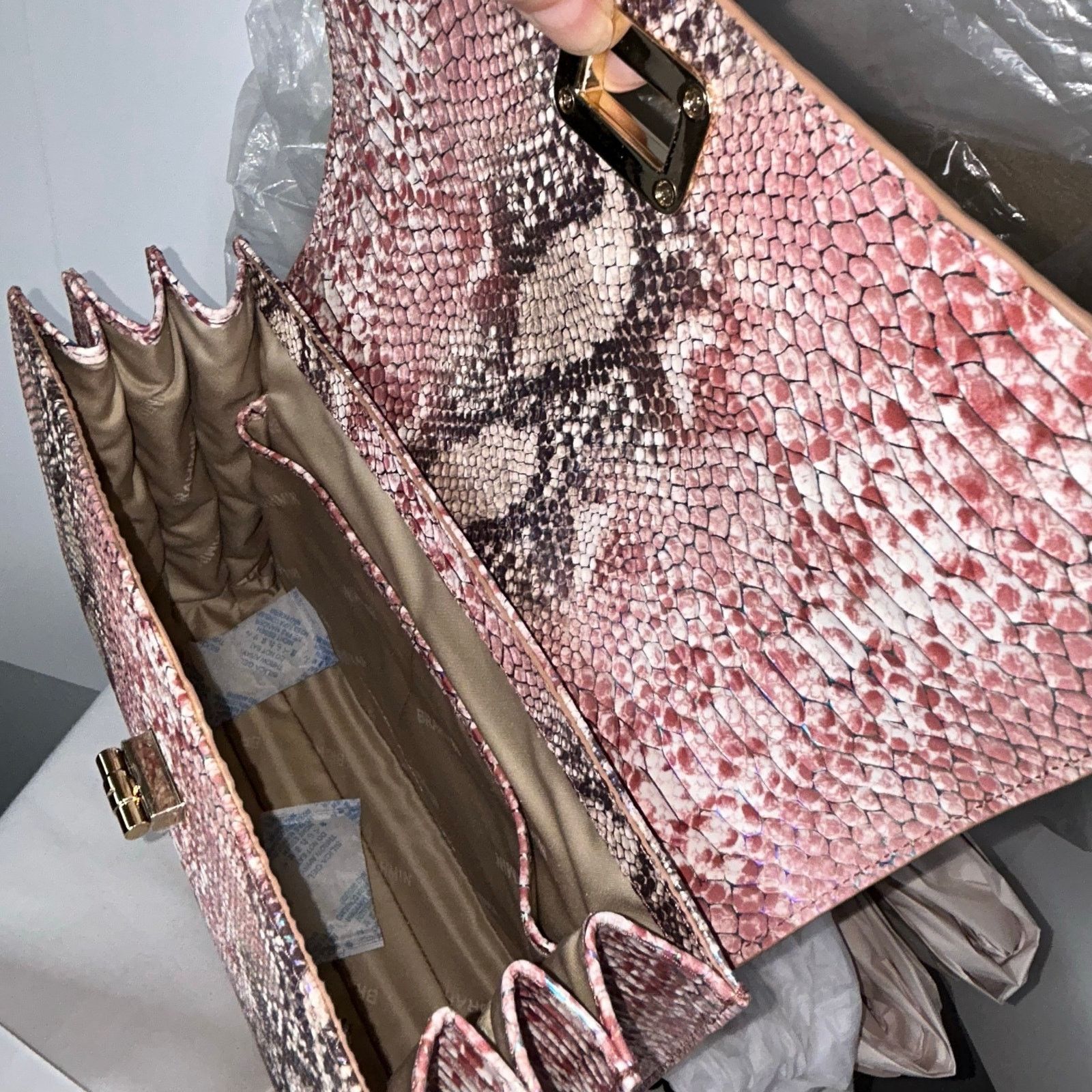 BRAHMIN Brahmin Hallie Multi Skyterra Snake Leather Shoulder Bag NWT Size ONE SIZE - 4 Thumbnail