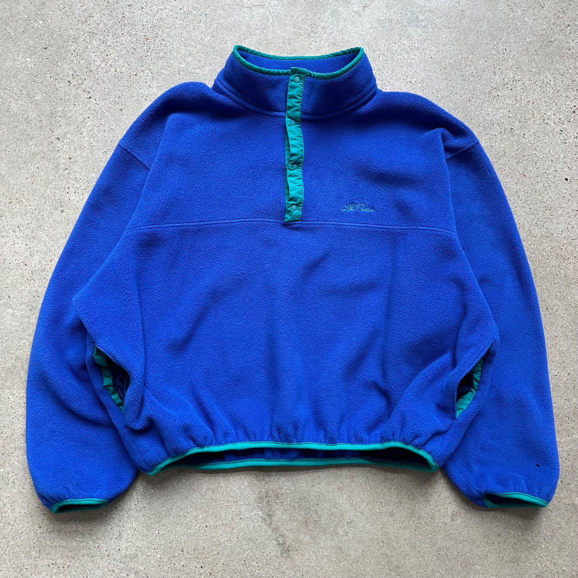 LL Bean Mens Size Snap T Pullover Fleece Vintage 90s Made In USA Sz cheapest M EXCELLENT