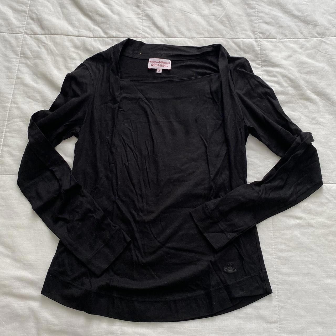 image of Vivienne Westwood Black Long Sleeve Tee, Women's (Size Small)