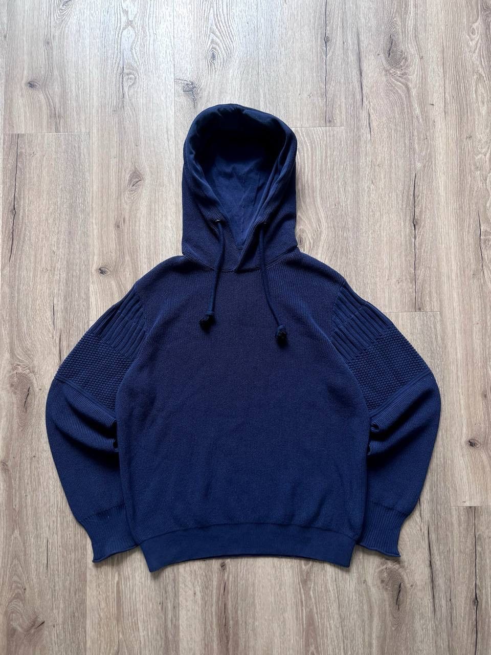 Maison Margiela Maison Margiela Cotton Knit Hoodie Navy Size S Size US S / EU 44-46 / 1 - 2 Thumbnail