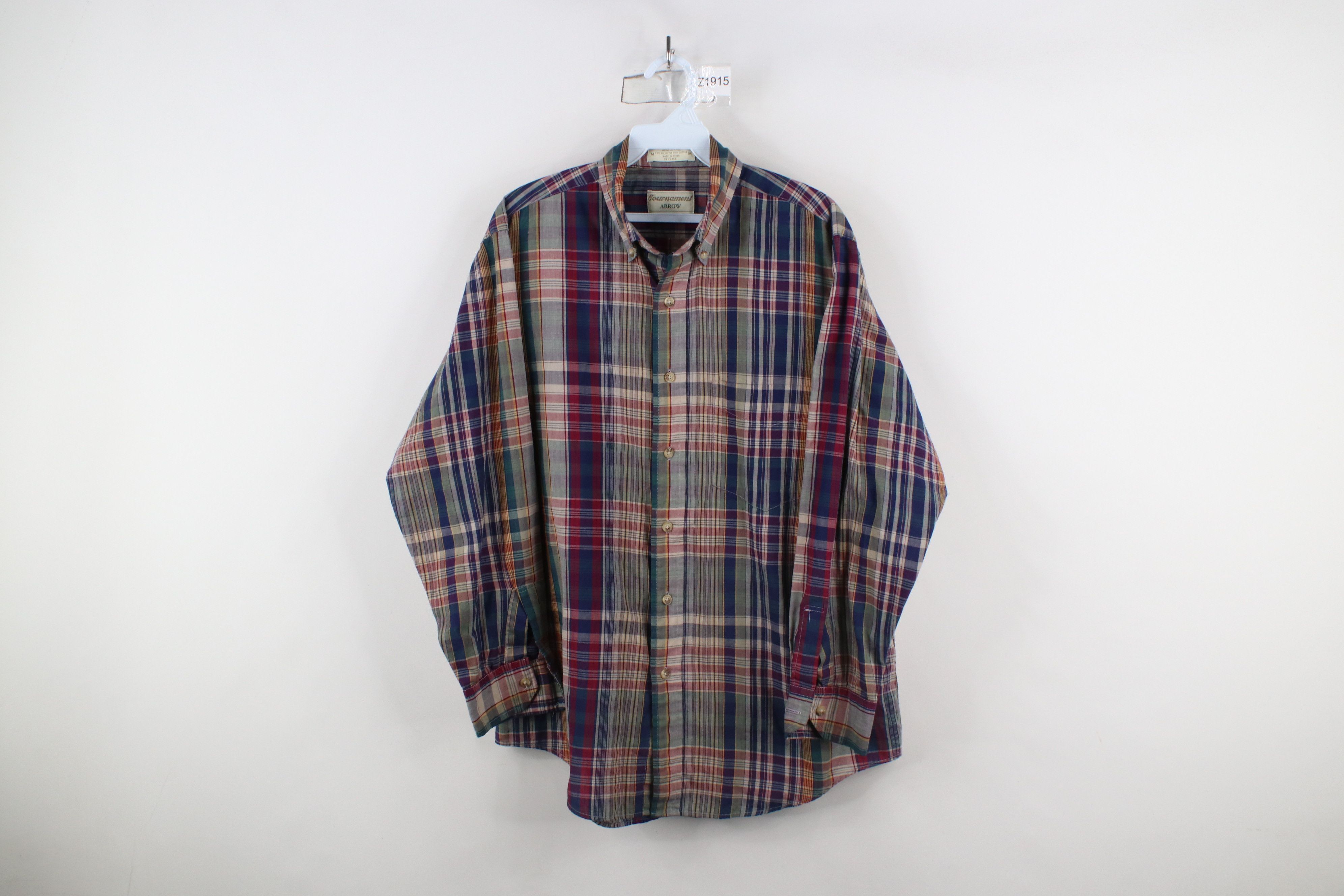 Vintage Vintage 90s Streetwear Madras Plaid Button Down Shirt Size US M / EU 48-50 / 2 - 1 Thumbnail