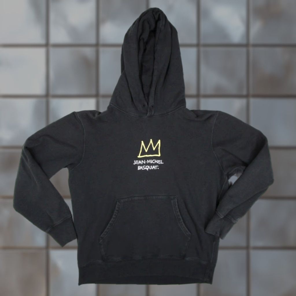 Uniqlo VINTAGE Uniqlo UT Hoodie Mens L Black Jean-Michel Basquiat Crown Graphic Pullover Size US L / EU 52-54 / 3 - 1 Thumbnail
