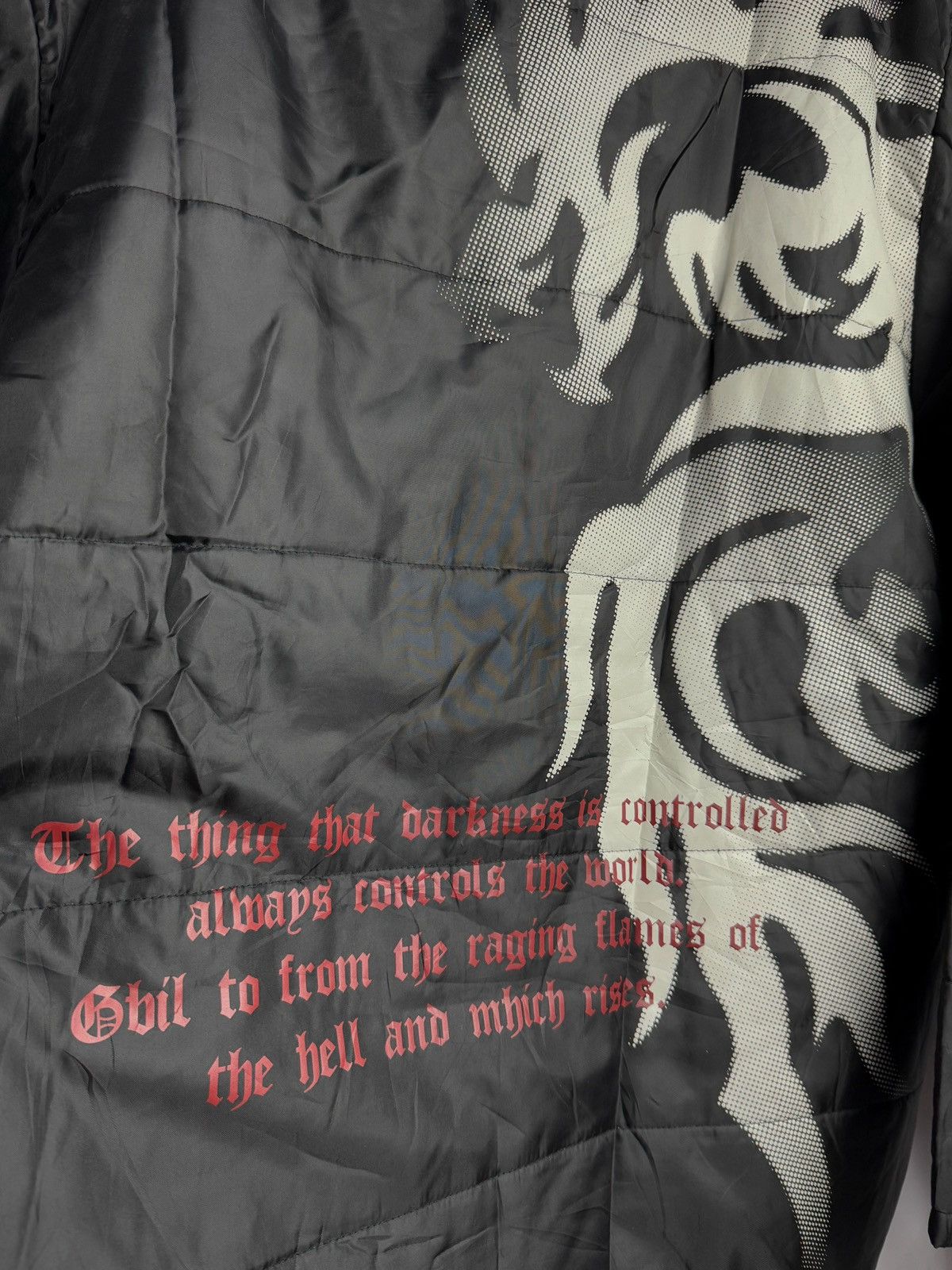 Hysteric Glamour Japanese Dragon Tribal Poem Puffer Jacket Lgb Goa Style Size US XL / EU 56 / 4 - 4 Thumbnail