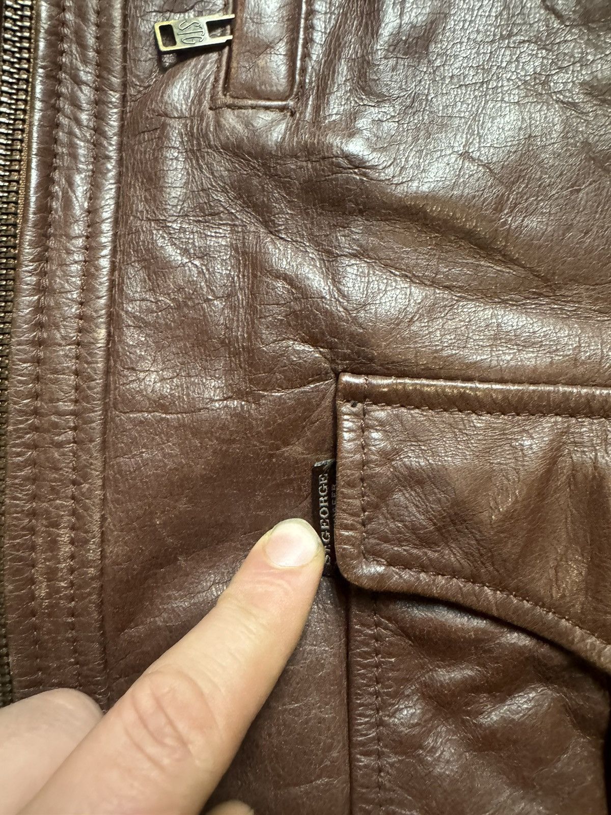 If Six Was Nine × Vintage Vintage y2 k Leather Motorcycle Brown Bomber Avantgarse Jack Size US M / EU 48-50 / 2 - 5 Thumbnail