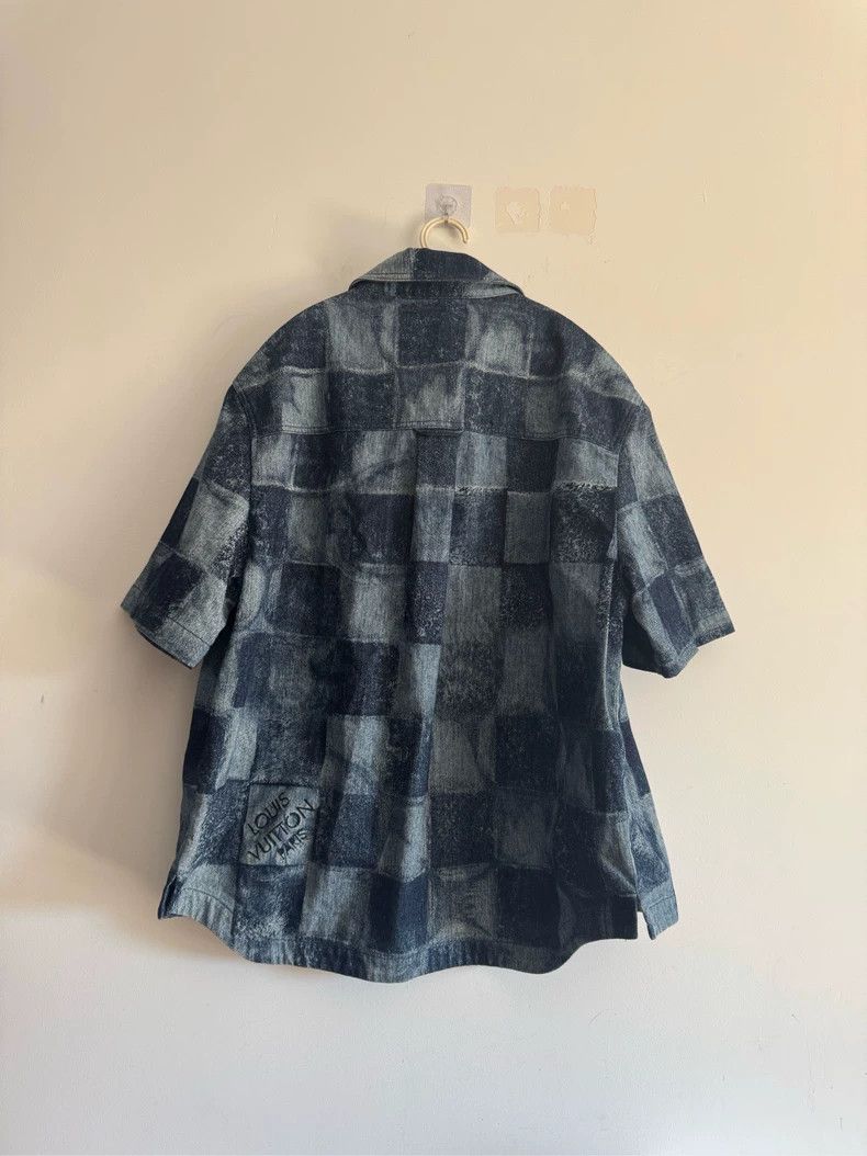 Louis Vuitton Louis Vuitton Blue Checker Denim Short Sleeve Shirt 2503-Ne Size US XL / EU 56 / 4 - 2 Thumbnail