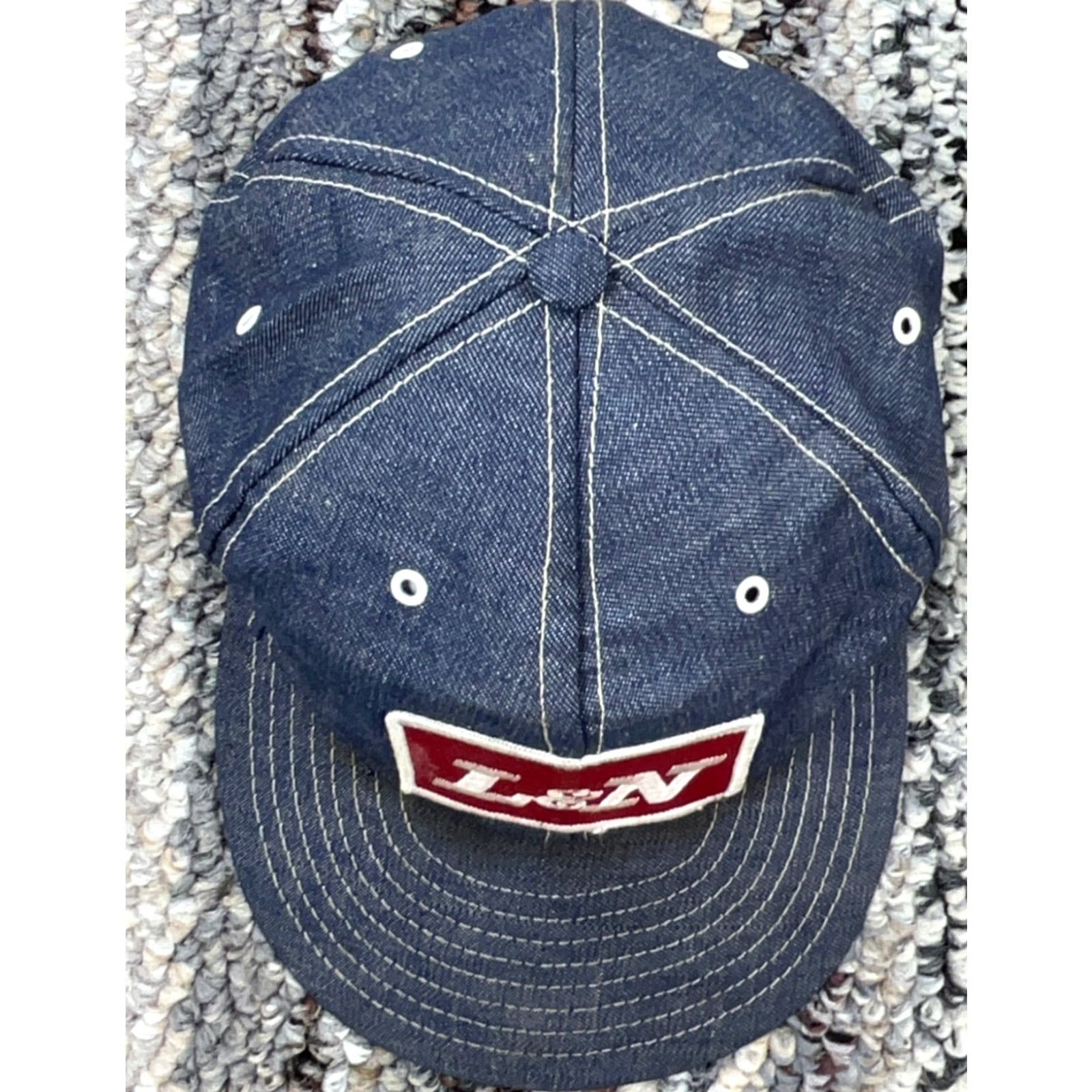 Vintage VINTAGE Louisville MFG Trucker Hat Cap Adjustable Denim Cotton Blue 80s 90s USA Logo Classic Outdoor Men's Size ONE SIZE - 4 Thumbnail