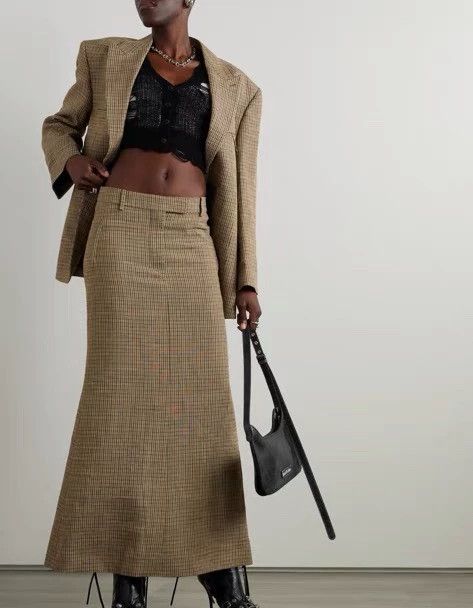 Acne Studios Acne Studios size:34 Agnes embroidered checkered skirt Size 33" - 1 Thumbnail
