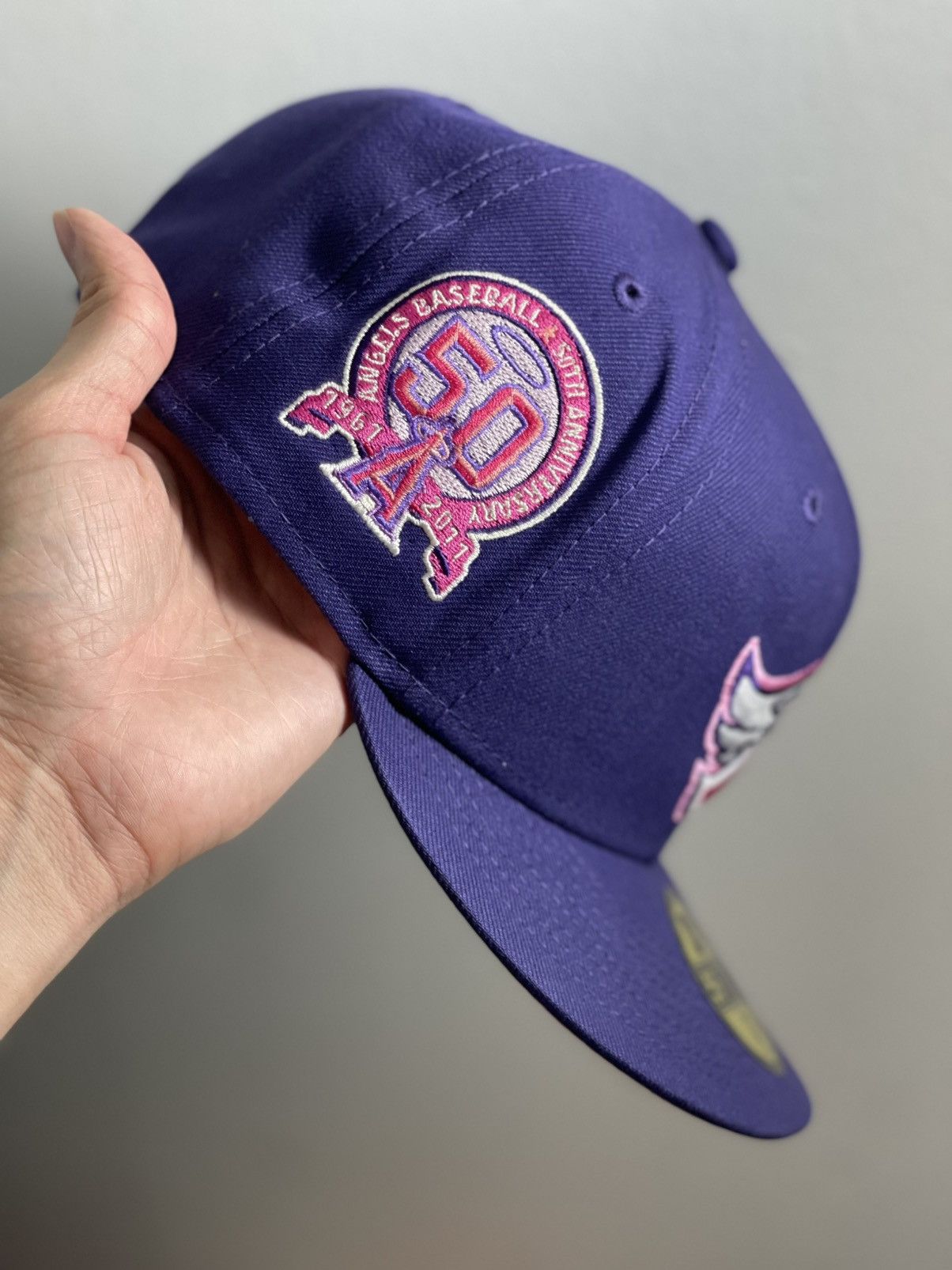 MLB × MyFitteds × New Era 7 1/8 MyFitteds Exclusive “Purple Haze” Anaheim Angels Size ONE SIZE - 2 Thumbnail