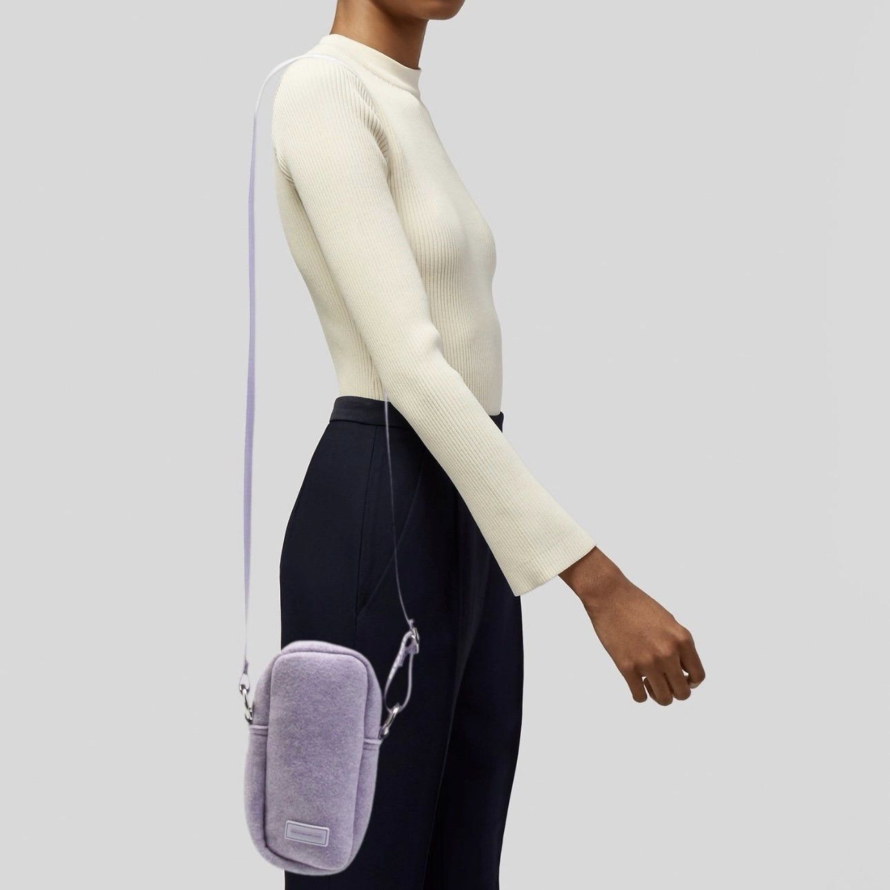 Bonnie Clyde Bonnie Clyde Light Purple Wool Crossbody Bag Size ONE SIZE - 6 Thumbnail
