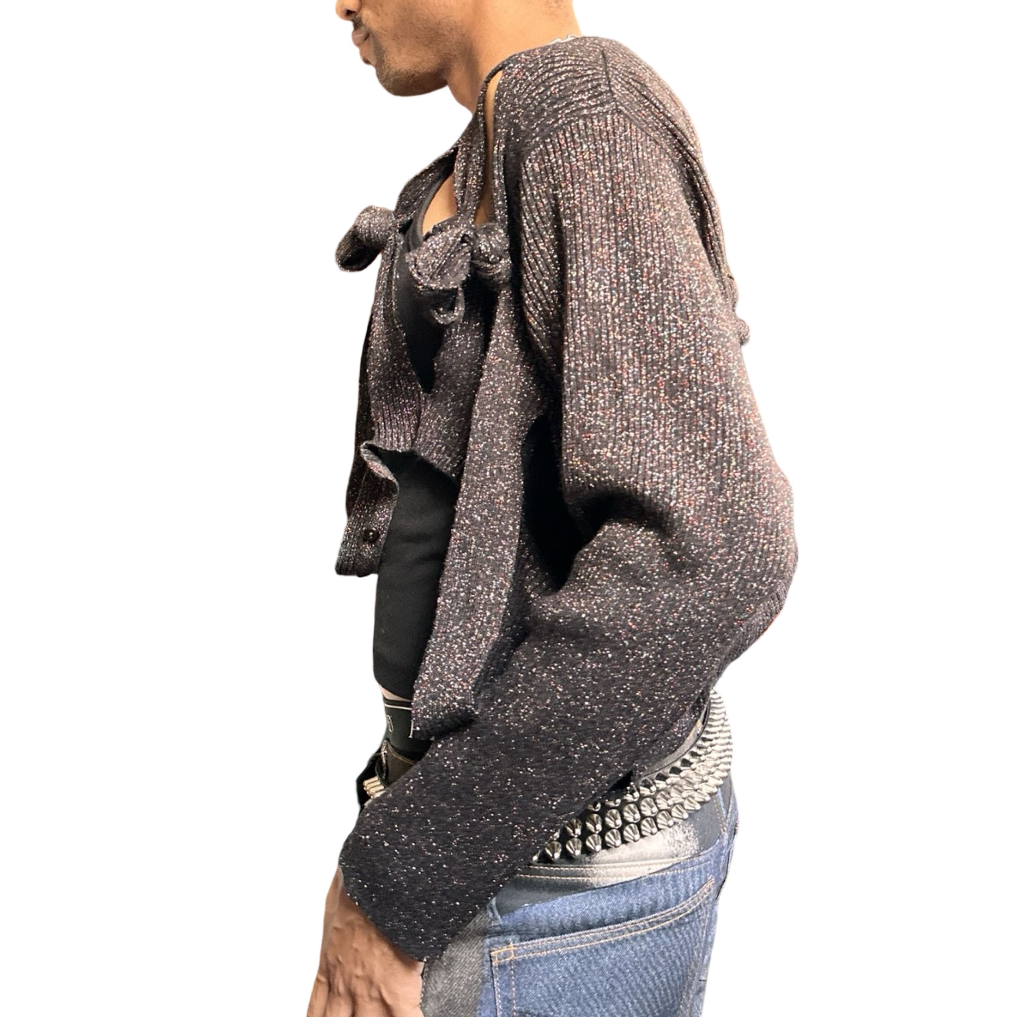 Other ASTROBOI* Black Lurex Cardigan Sweater - 3XL Size US XXL / EU 58 / 5 - 2 Thumbnail