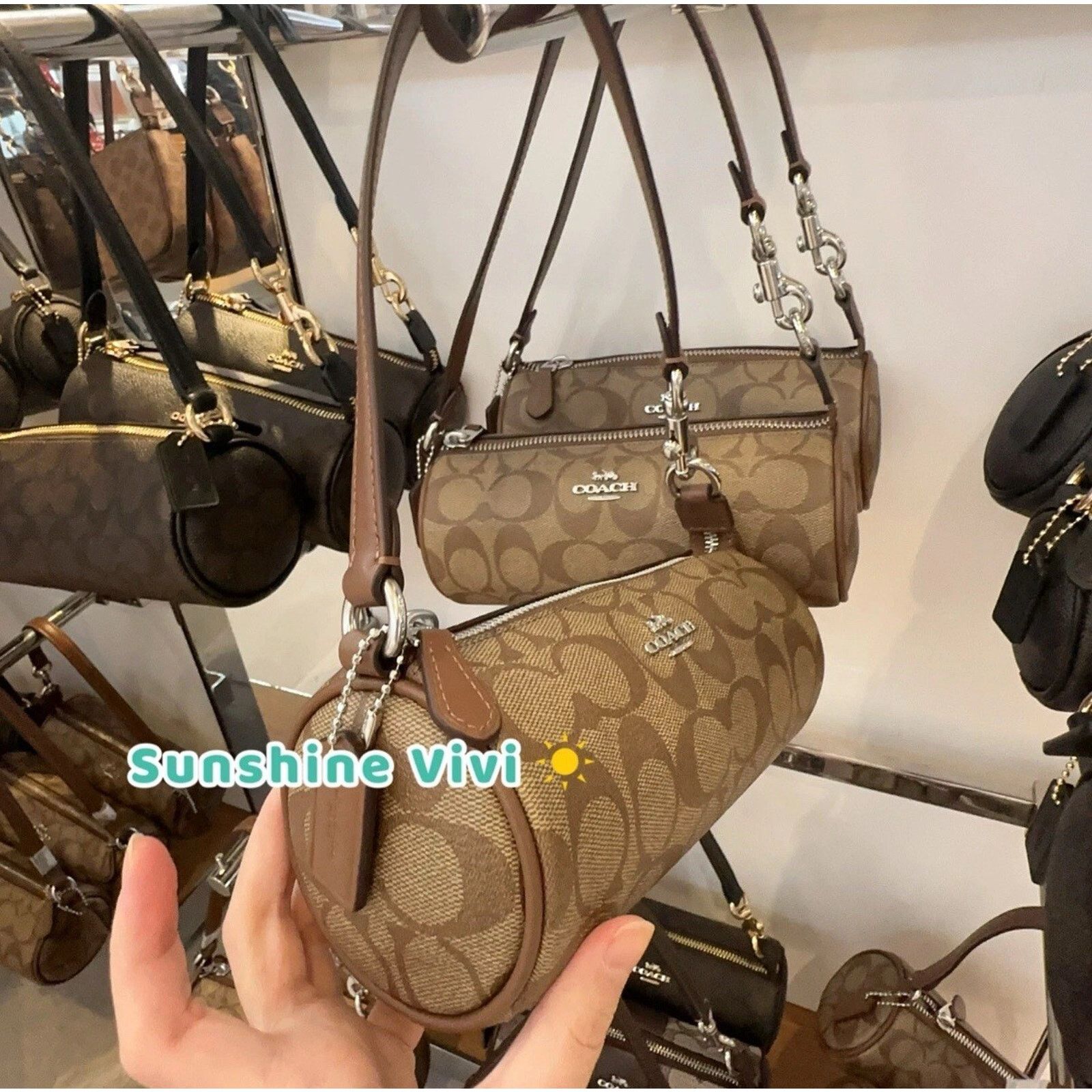 Coach NWT Coach CP475 Nolita Barrel Bag Khaki Saddle / silver Size ONE SIZE - 2 Thumbnail