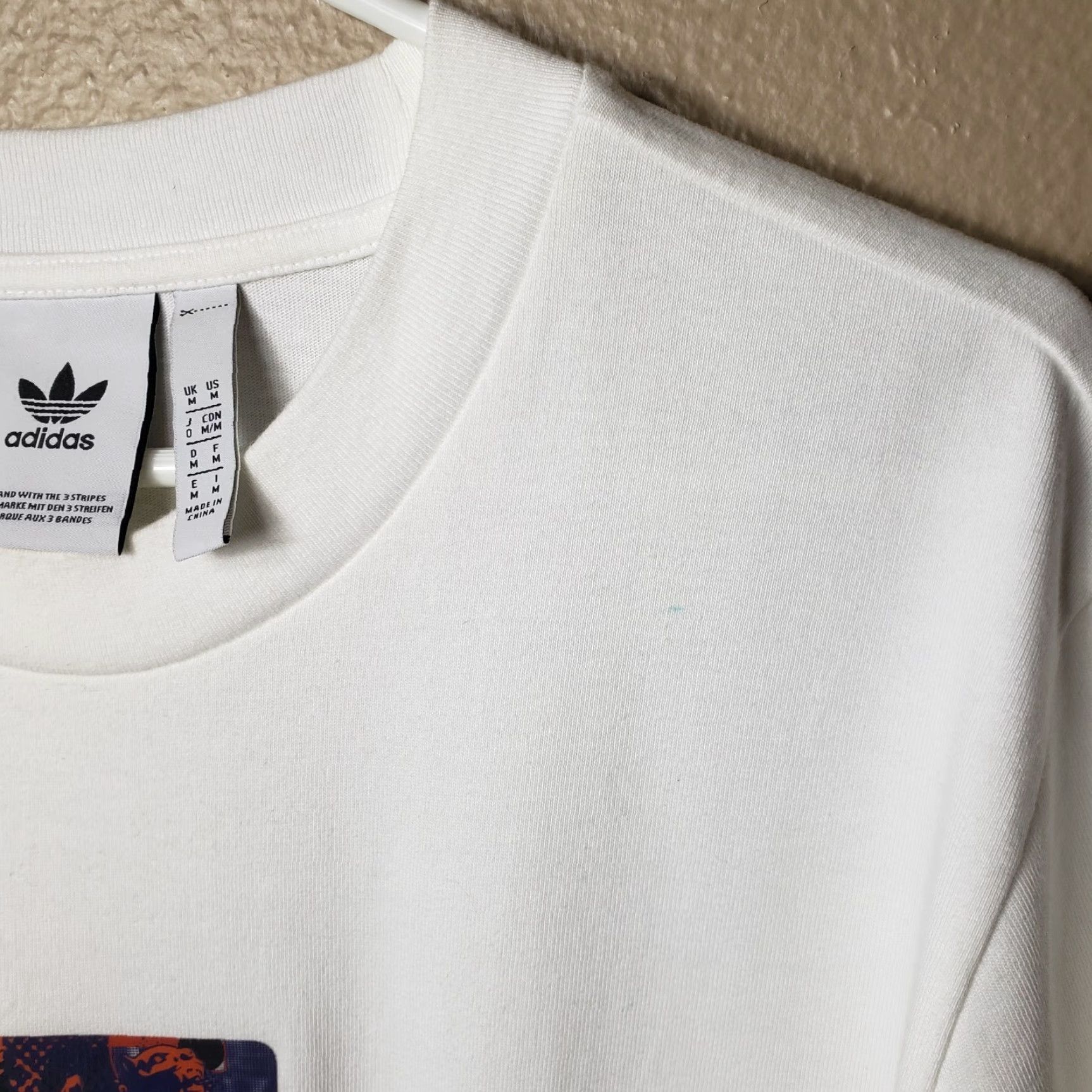 Adidas Adidas Originals Mens Lunar New Year Trefoil Graphic Lenticular Tee L Shirt White Crew Neck 100% Cotton Regular Fit Mens Size US L / EU 52-54 / 3 - 3 Thumbnail