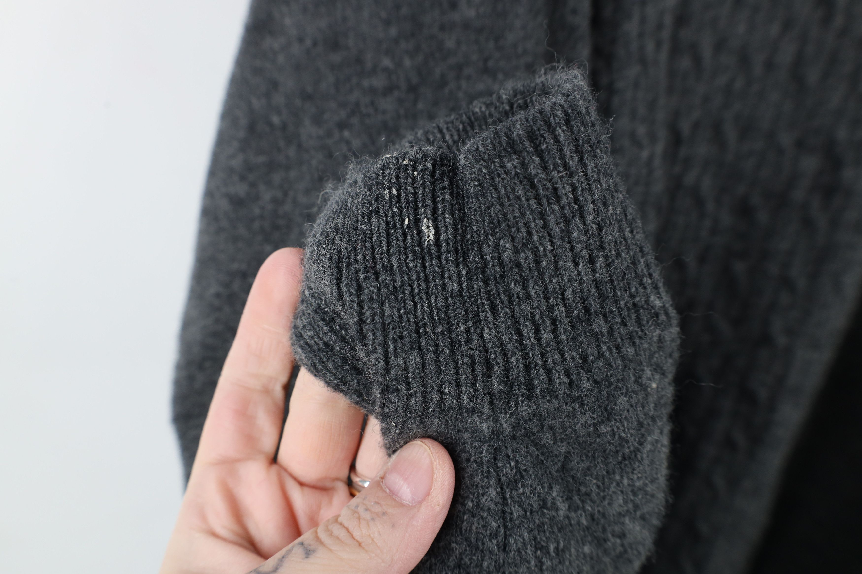 Vintage Vintage 90s Streetwear Wool Cable Knit Crewneck Sweater Size US XXL / EU 58 / 5 - 4 Thumbnail