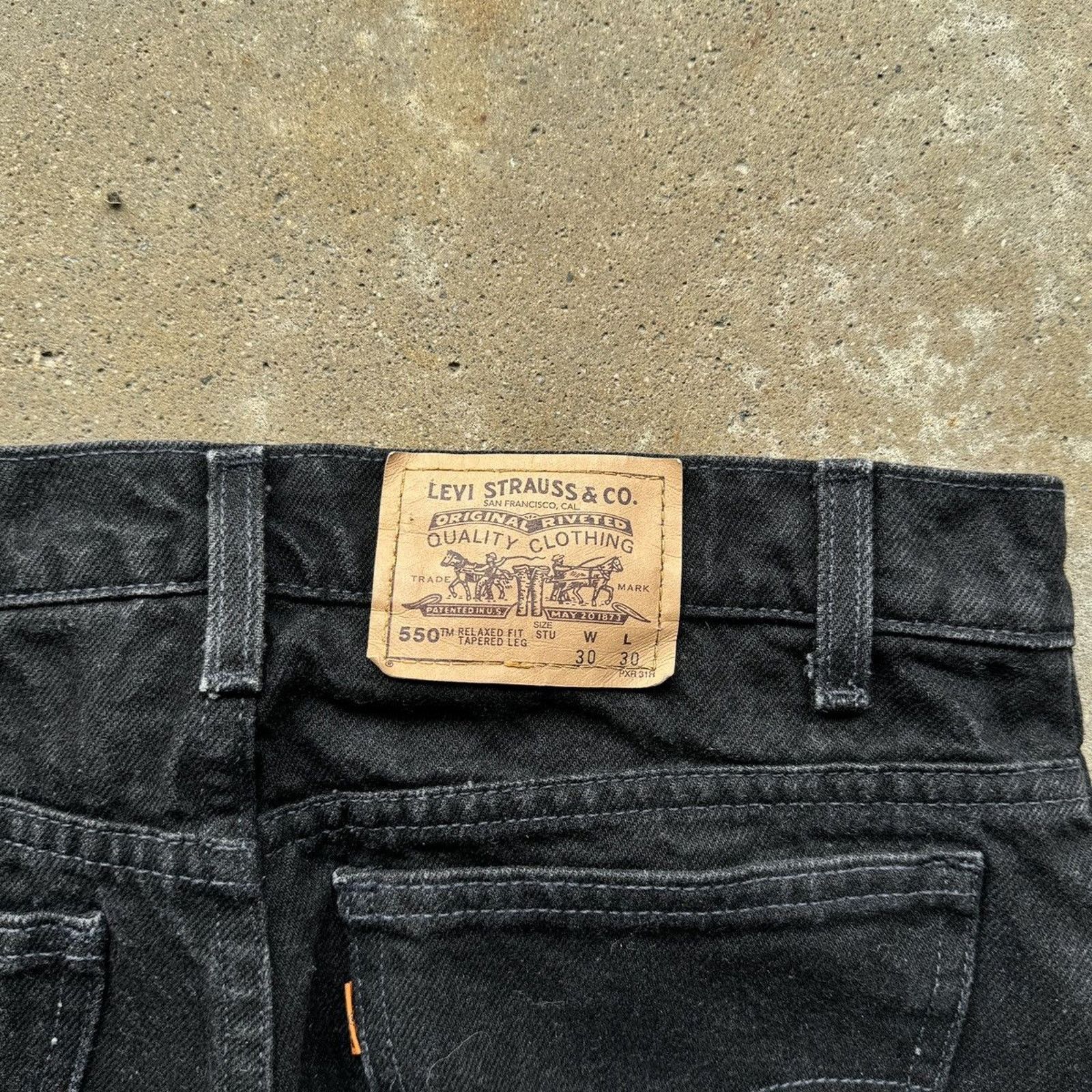 Levi's 90s Levi's 550 Black Jeans ERD Grunge Chrome Skater Size US 29 - 5 Thumbnail