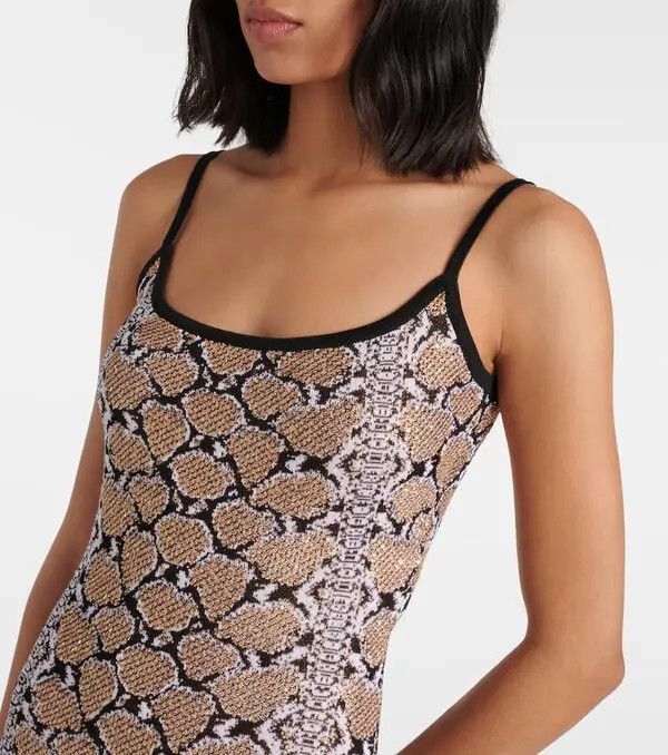 Balmain o1s1wg110825 Snake Print Maxi Dress in Multicolor Size XL / US 12-14 / IT 48-50 - 4 Thumbnail