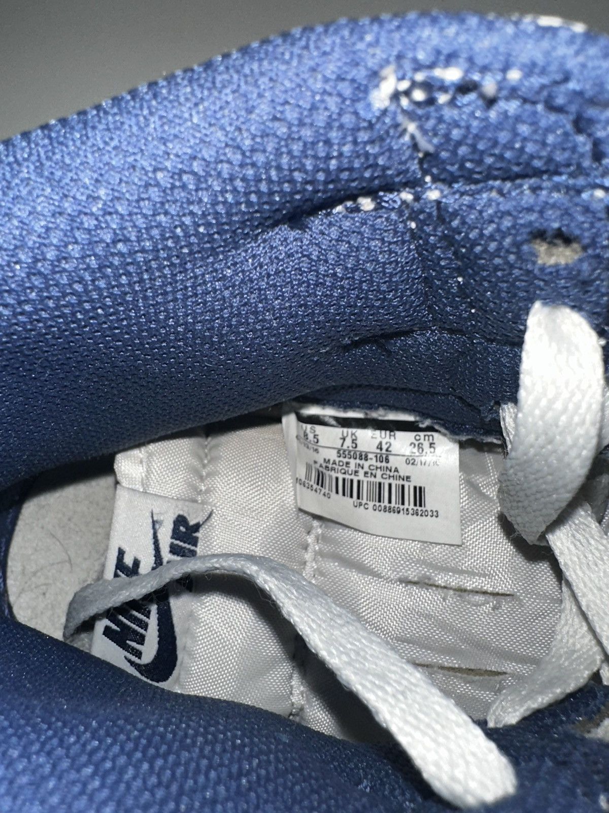 Nike Air Jordan 1 Retro High OG 'Metallic Navy' Size US 8.5 / EU 41-42 - 6 Thumbnail