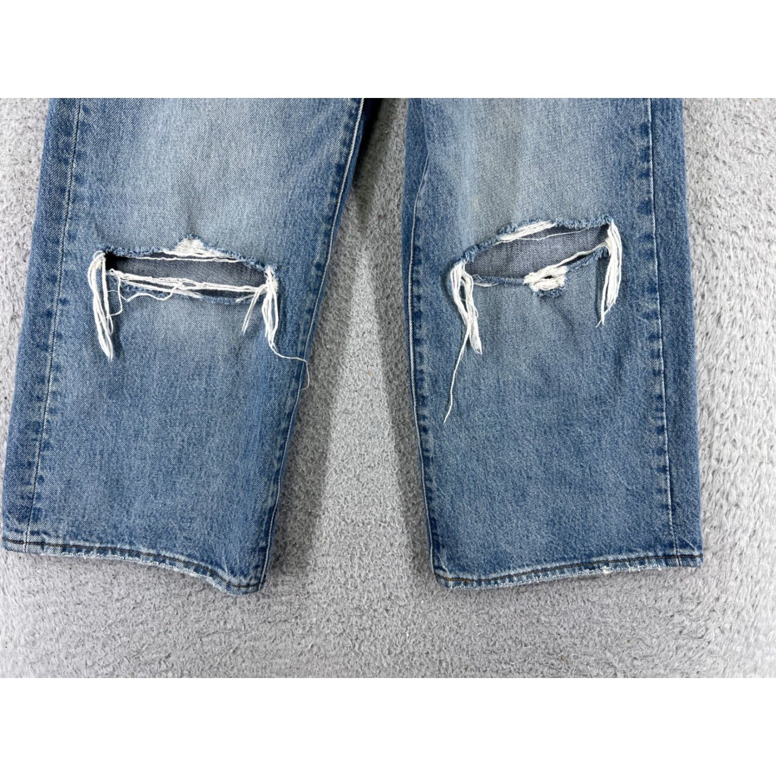 Levi's VINTAGE Levis Premium Jeans Womens 24 Blue Denim Distressed Wide-Leg Regular 5-Pocket Levi's Retro Baggy Stretch Size 42" / US 20 - 2 Thumbnail