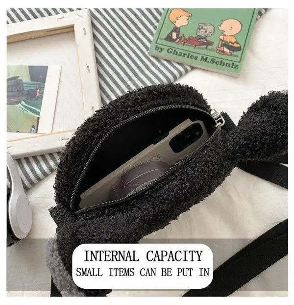 Japanese Brand Hirasawa x Rei Black cartoon plush shoulder bag Size ONE SIZE - 3 Thumbnail