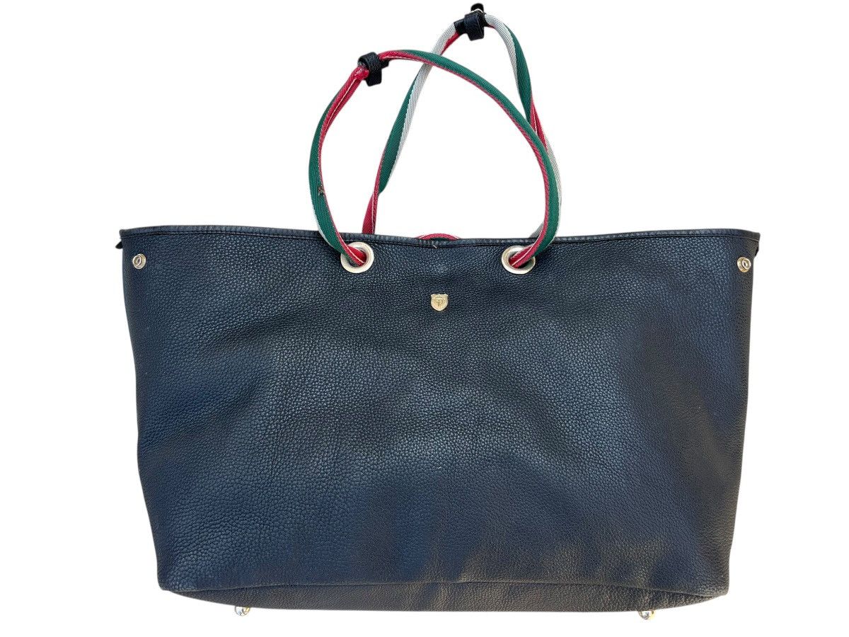 Leather Furbo Design Japan Patina Black Leather Huge Tote Bag Size ONE SIZE - 9 Thumbnail