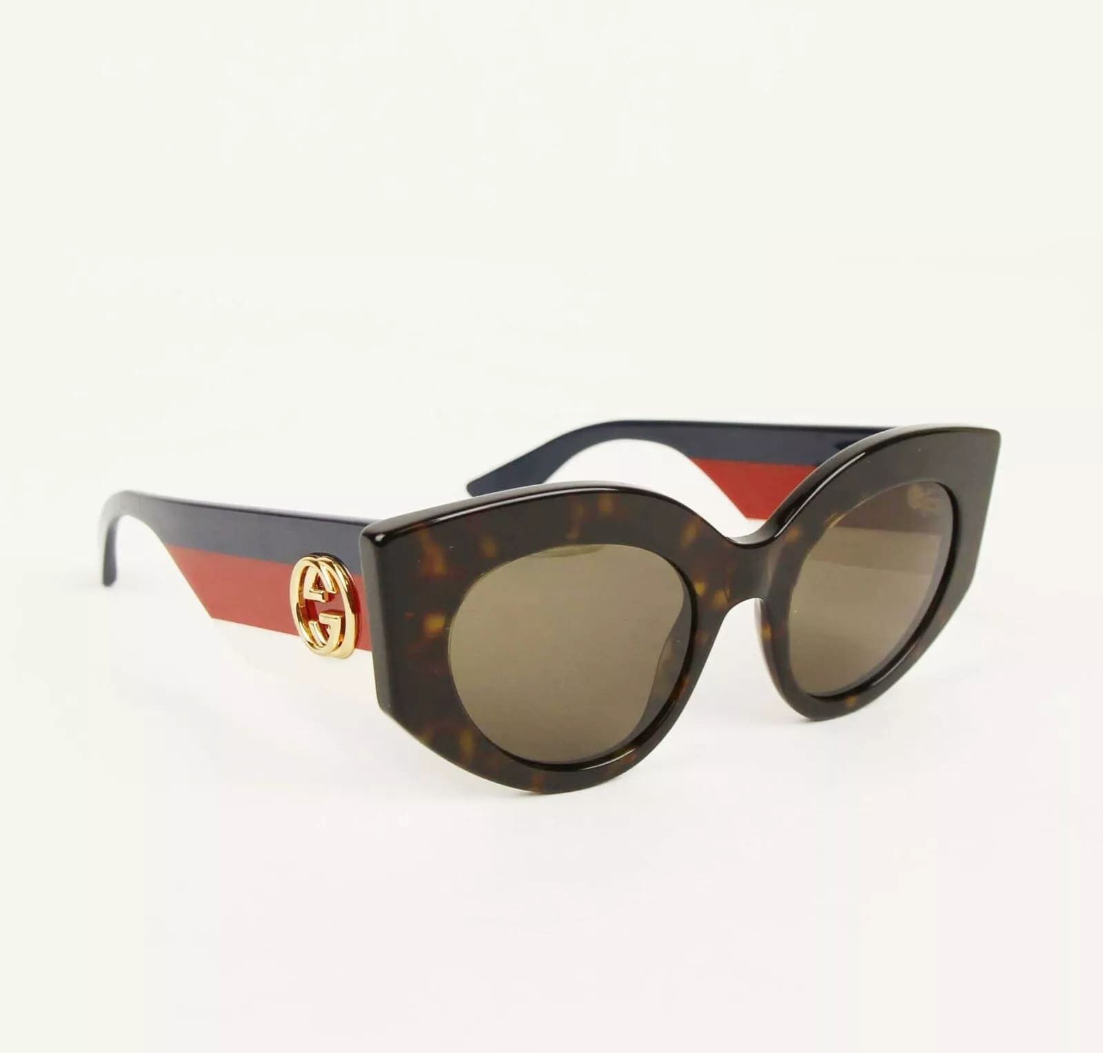 Gucci Havana Oversized Cat Eye Acetate Sylvie Web Sunglasses Size ONE SIZE - 1 Thumbnail