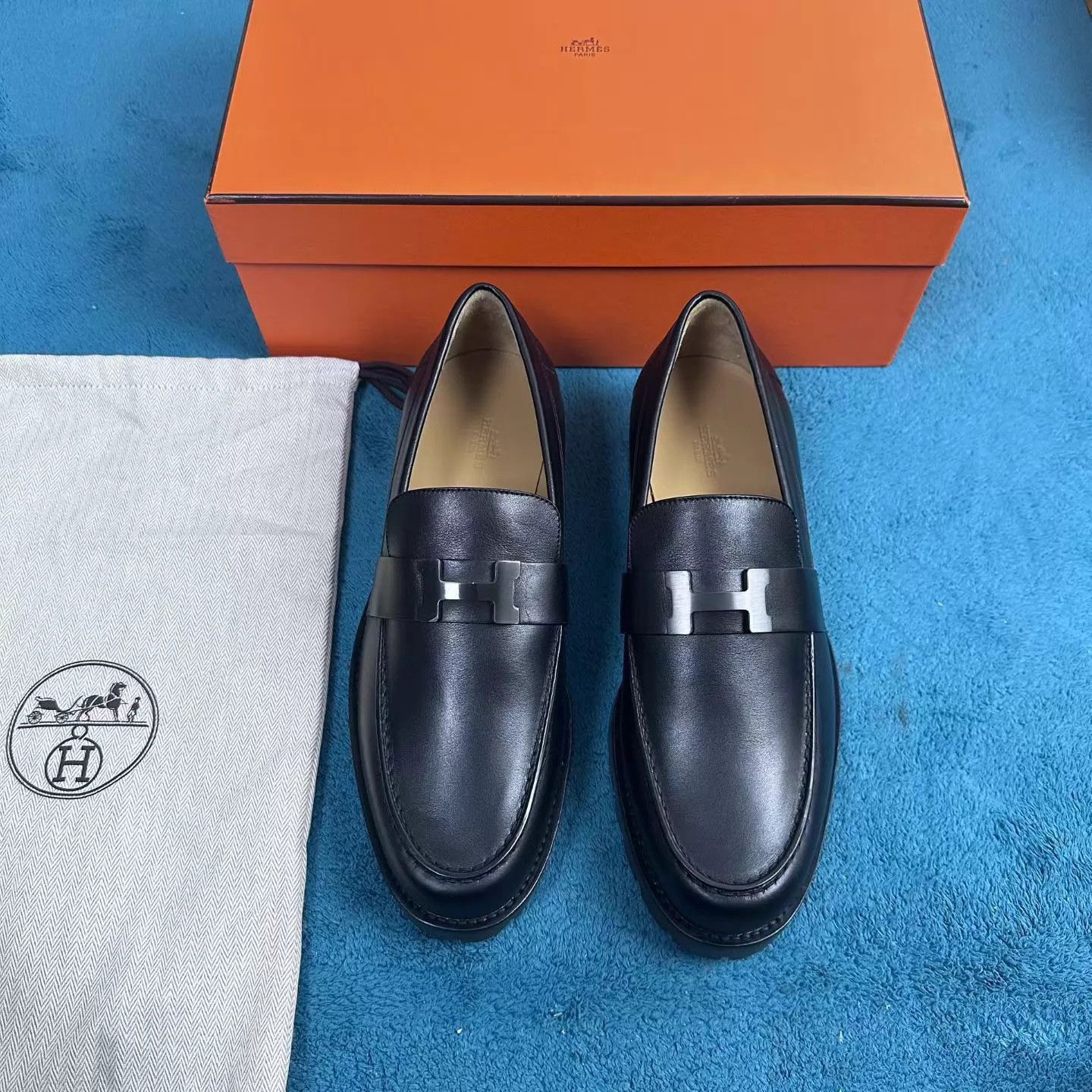 Hermes Hermès Gregoire Black Leather Loafer 41.5 Size US 8.5 / EU 41-42 - 1 Thumbnail