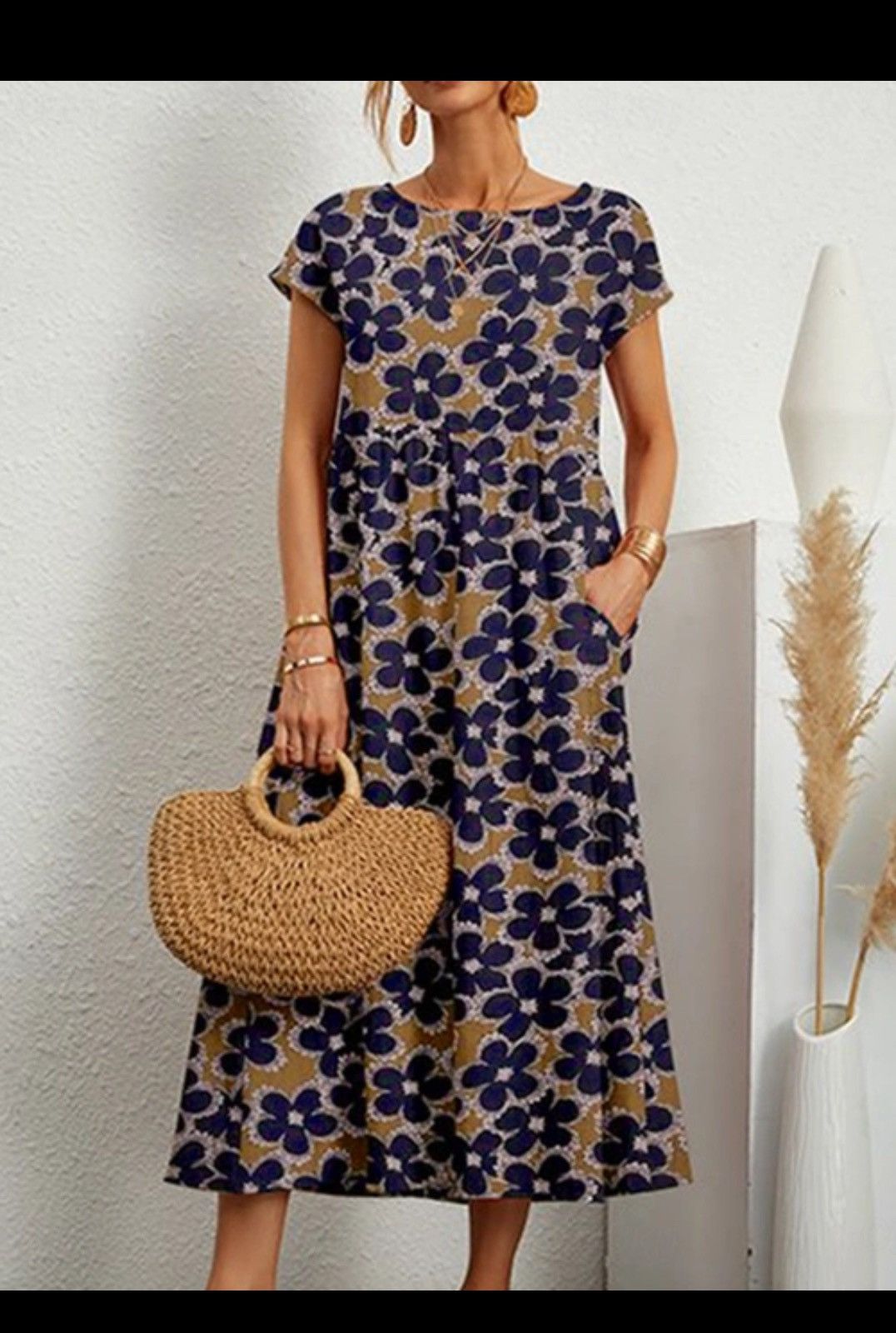 Other Women Summer Casual Printed Beach Floral Dress Short Sleeve Size M / US 6-8 / IT 42-44 - 1 Thumbnail