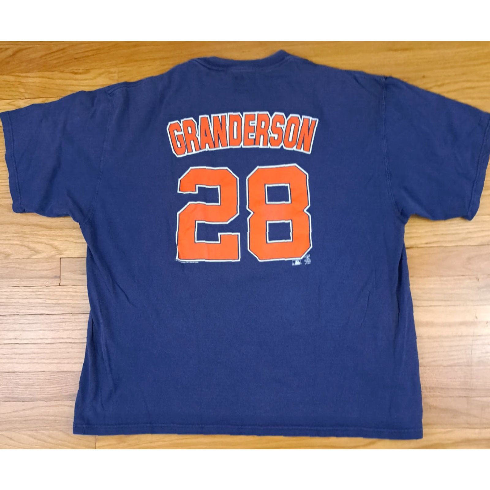 Vintage VINTAGE Detroit Tigers Curtis Granderson 2XL T-Shirt Mens Blue Solid Short Sleeve Genuine Merchandise Sports Baseball 29in long 26in pit to pit Size US XXL / EU 58 / 5 - 2 Thumbnail