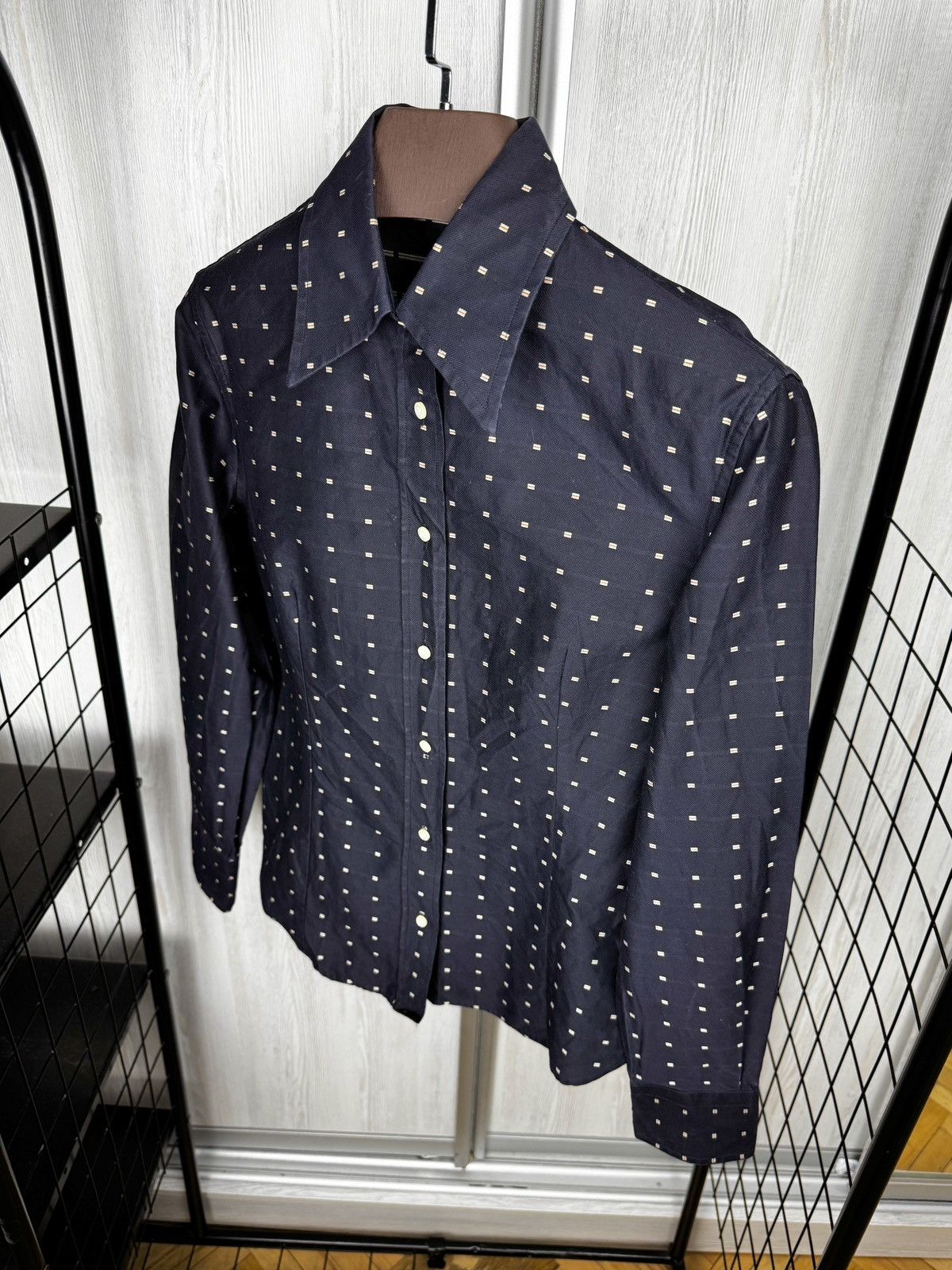 Etro ETRO navy blue patterned button up long sleeve cotton shirt Size XL / US 12-14 / IT 48-50 - 6 Thumbnail