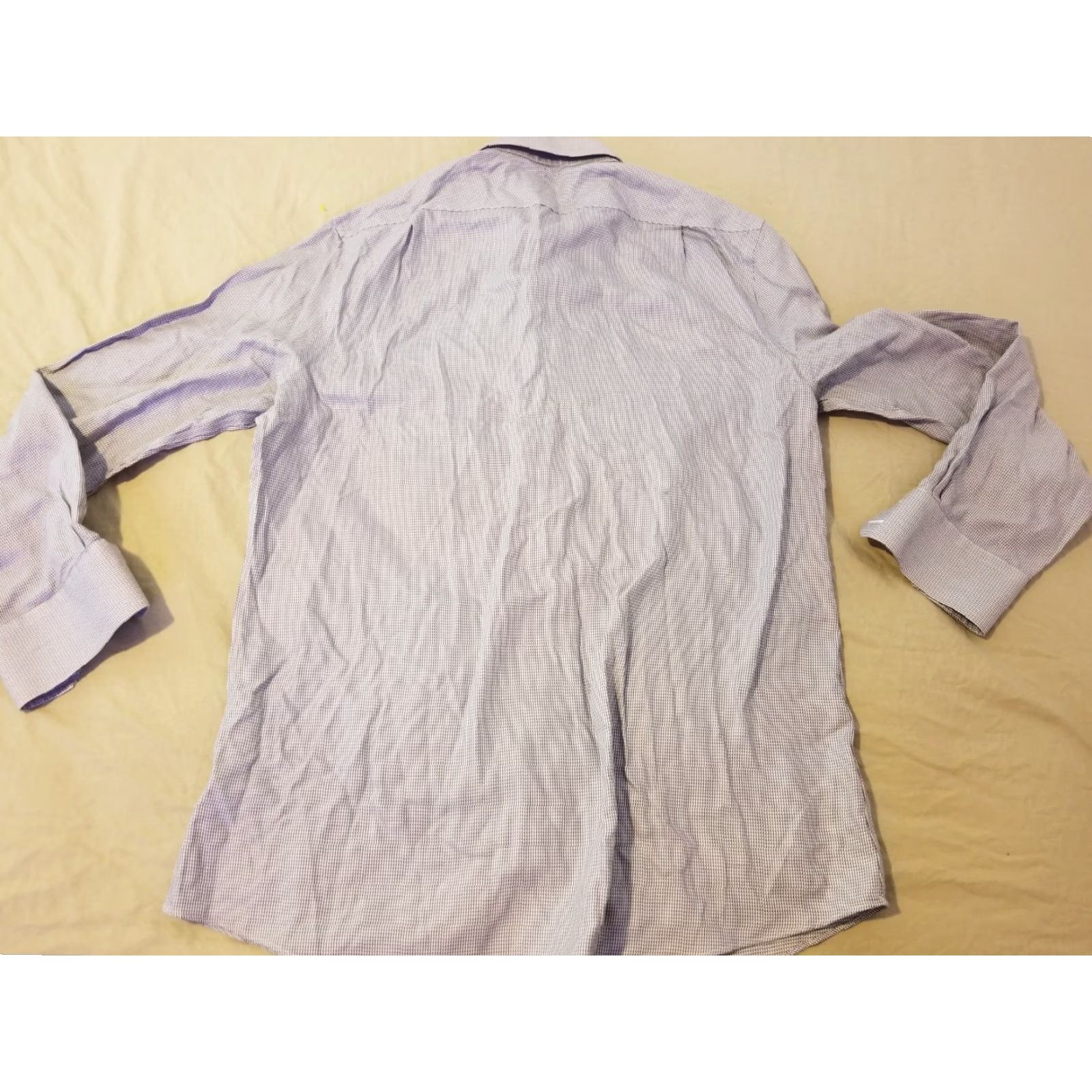 Charles Tyrwhitt Mens Charles Tyrwhitt Dress Shirt 16.5 33 Gray Cotton Button Long Sleeve Size 46R - 6 Thumbnail