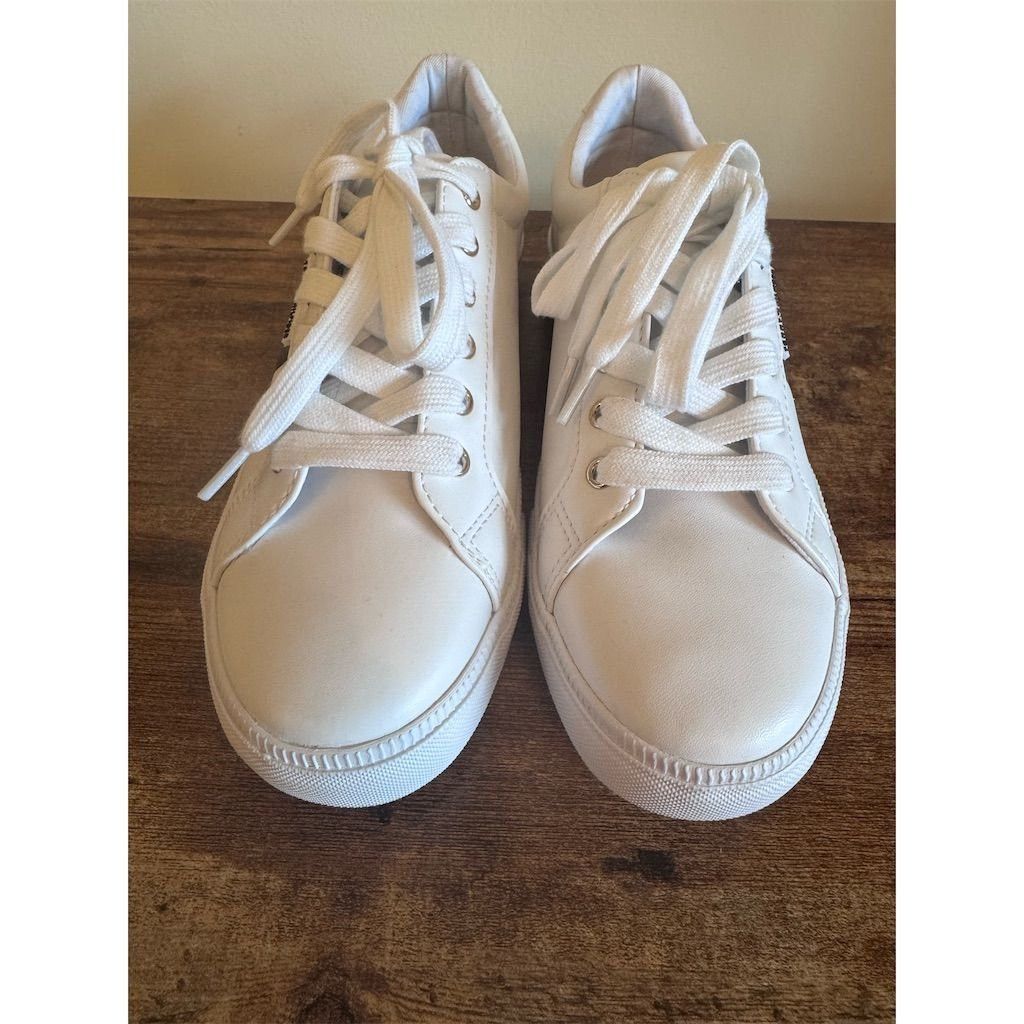 Tommy Hilfiger Tommy Hilfiger Women's White Lace-Up Sneakers Athletic Shoe Size US 8.5 / IT 38.5 - 3 Thumbnail
