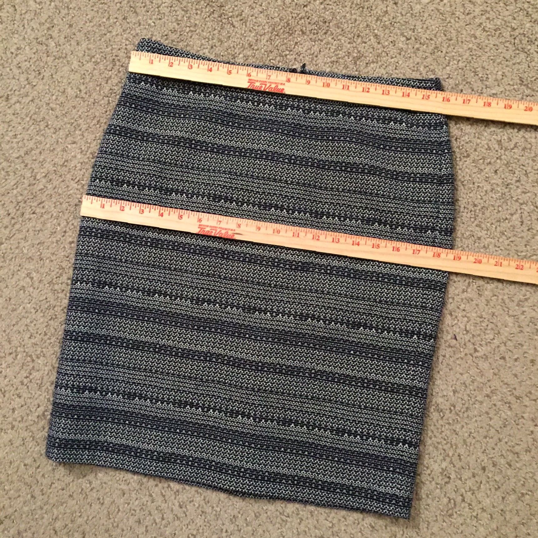 Ann Taylor Ann Taylor Skirt Petite 10P Blue Striped Knee Length Lined Slit Pencil Zipper Cotton Blend Women Vintage: No Size 32" / US 10 / IT 46 - 2 Thumbnail