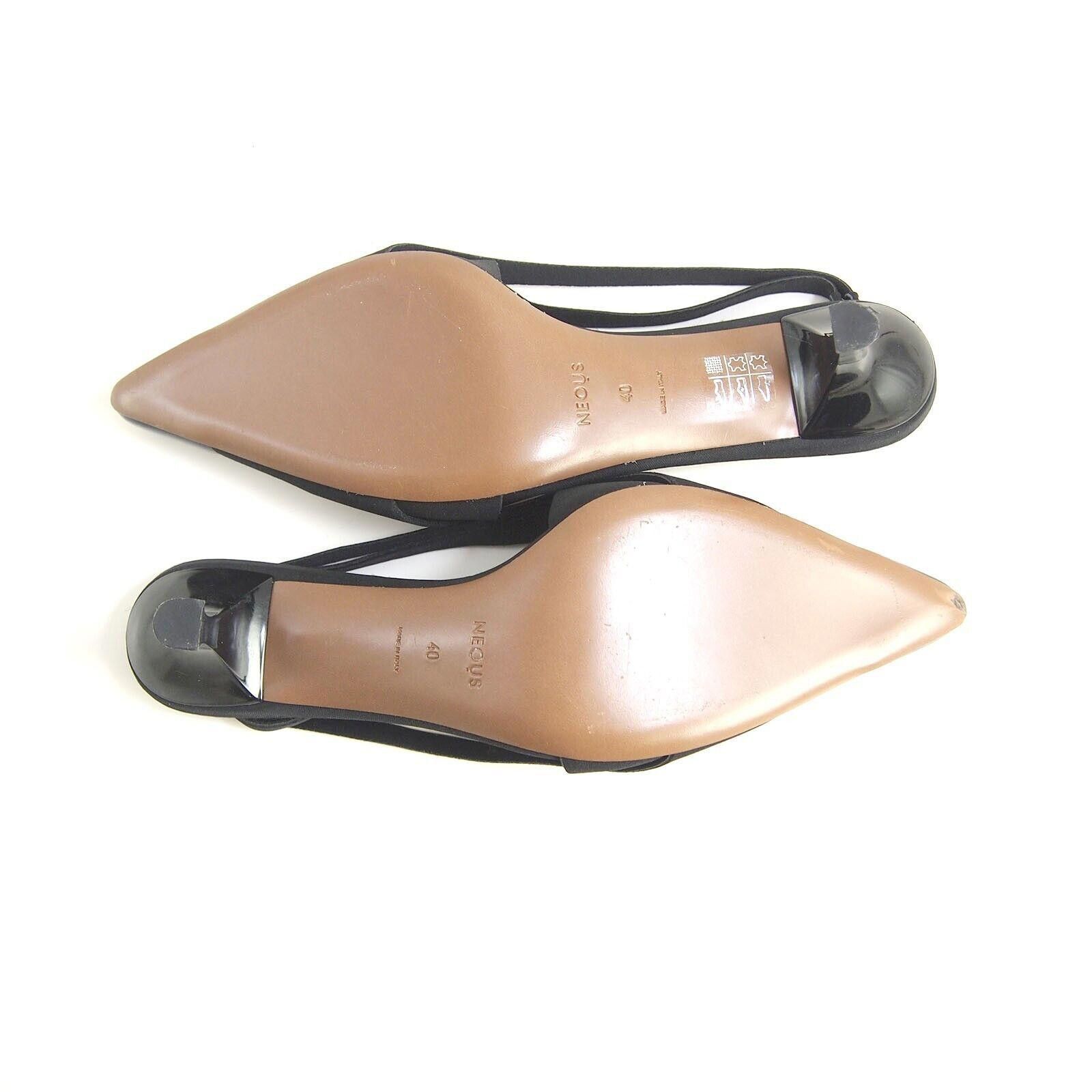 NEOUS Neous Slingback Sandals Black Fabric Leather US 10 EU 40 Size US 10 / IT 40 - 6 Thumbnail