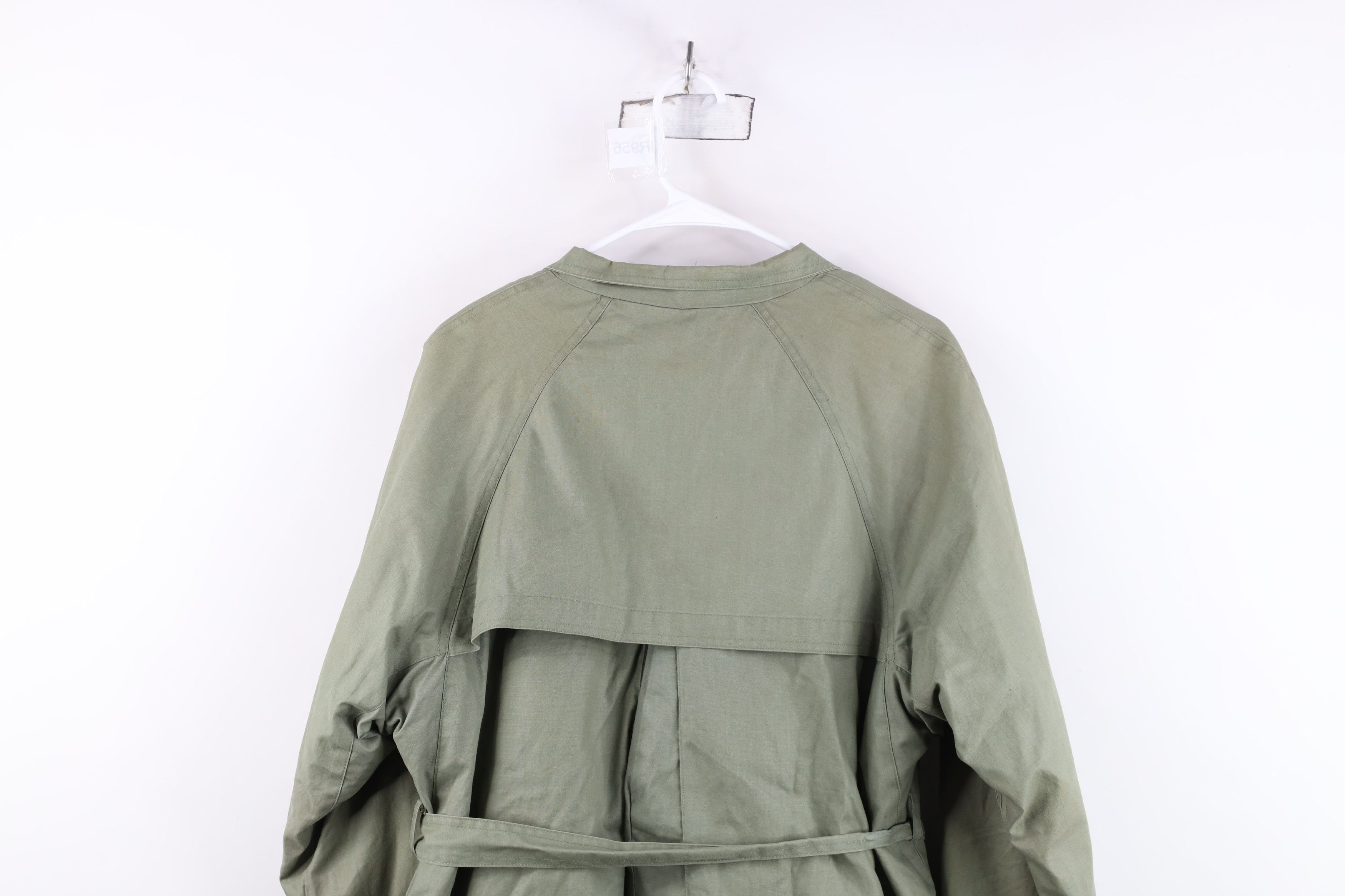 Vintage Vintage 70s Streetwear Wool Lined Belted Trench Coat Green Size L / US 10 / IT 46 - 14 Thumbnail