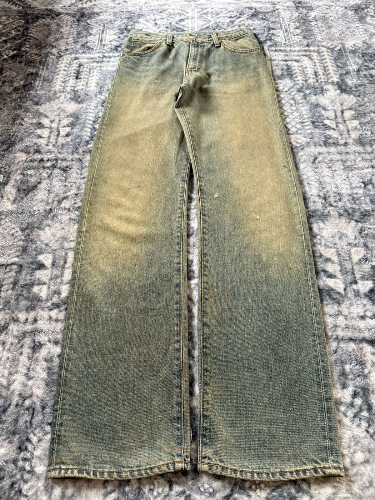 Japanese Brand Vintage Wrangler Earthy Mud Wash Selvedge Straight Jeans Size US 28 / EU 44 - 6 Thumbnail