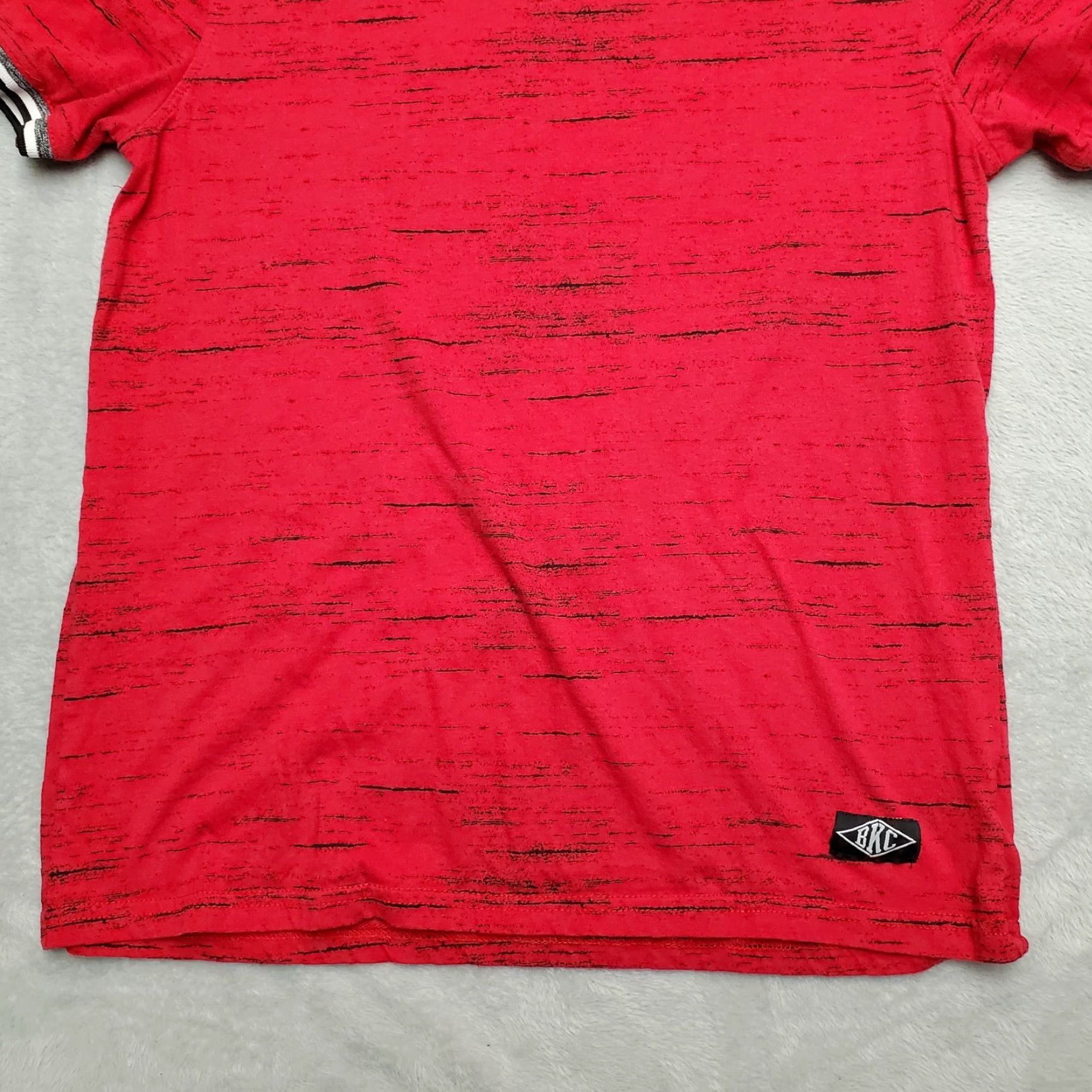 Vintage BKC Shirt Womens Medium Red V-Neck Short Sleeve Cotton Blend Casual TEE Size M / US 6-8 / IT 42-44 - 4 Thumbnail